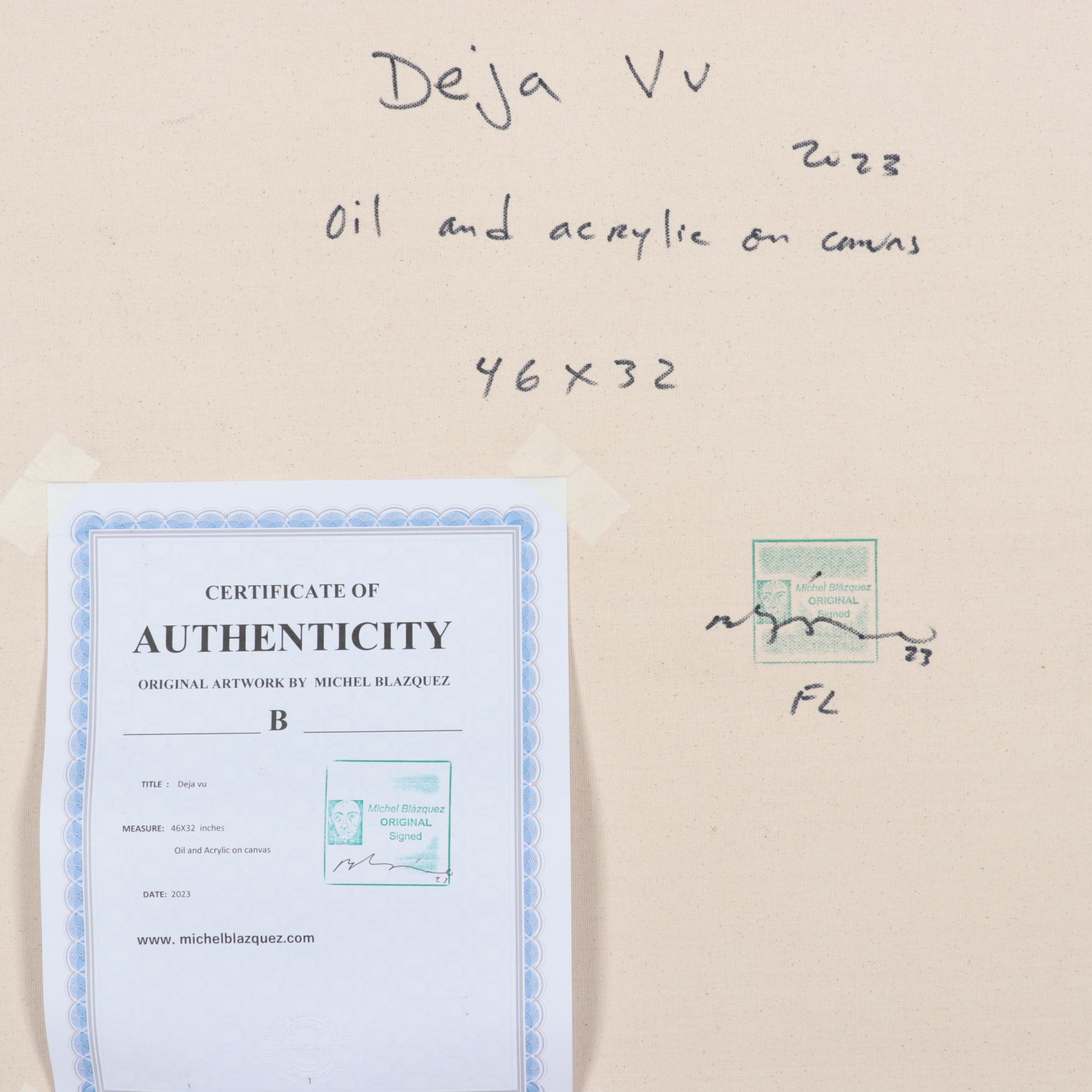 Michel Blázquez Acrylic and Oil Painting "Deja Vu," 2023