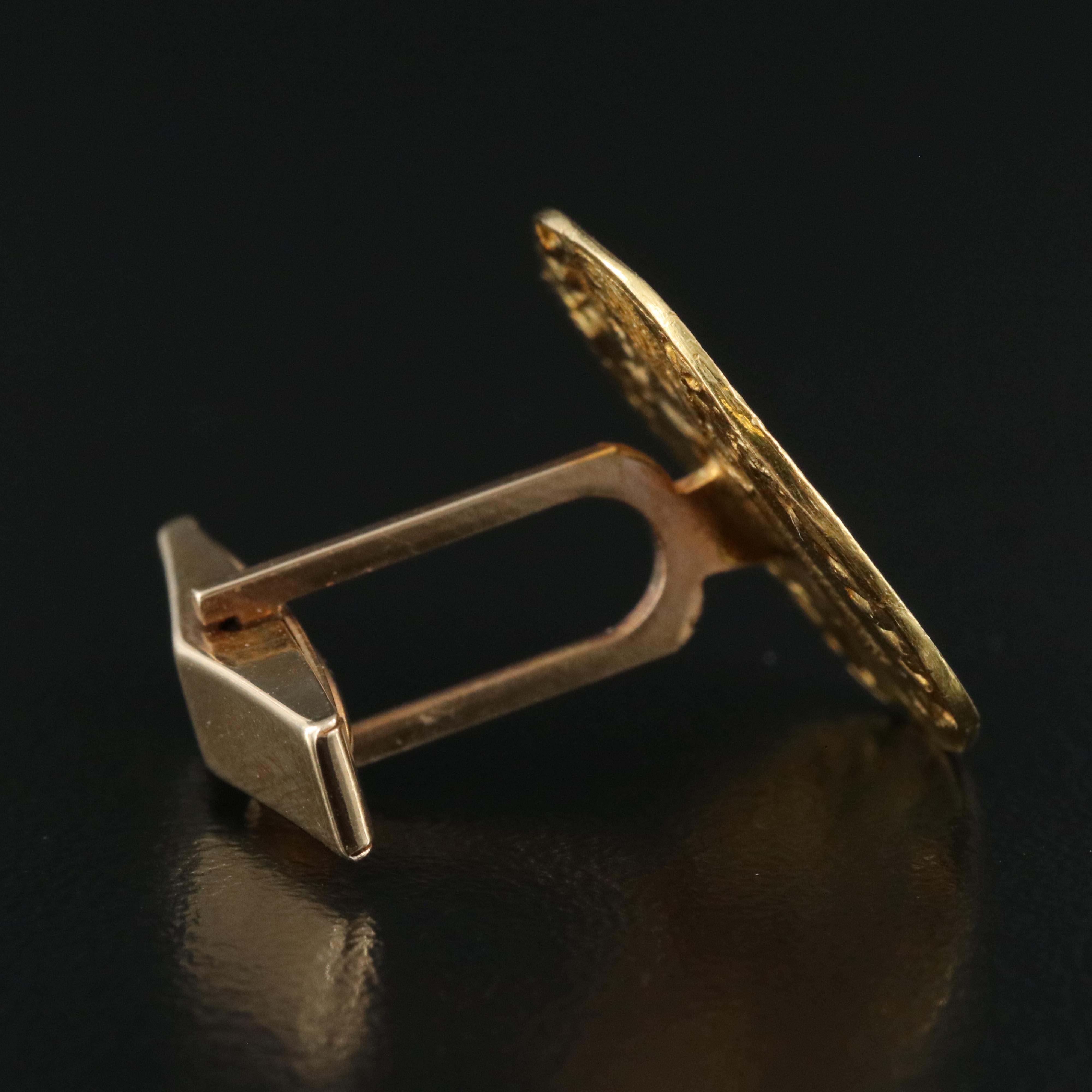 14K Cufflinks with Two Reproduction Gold Italian Coins