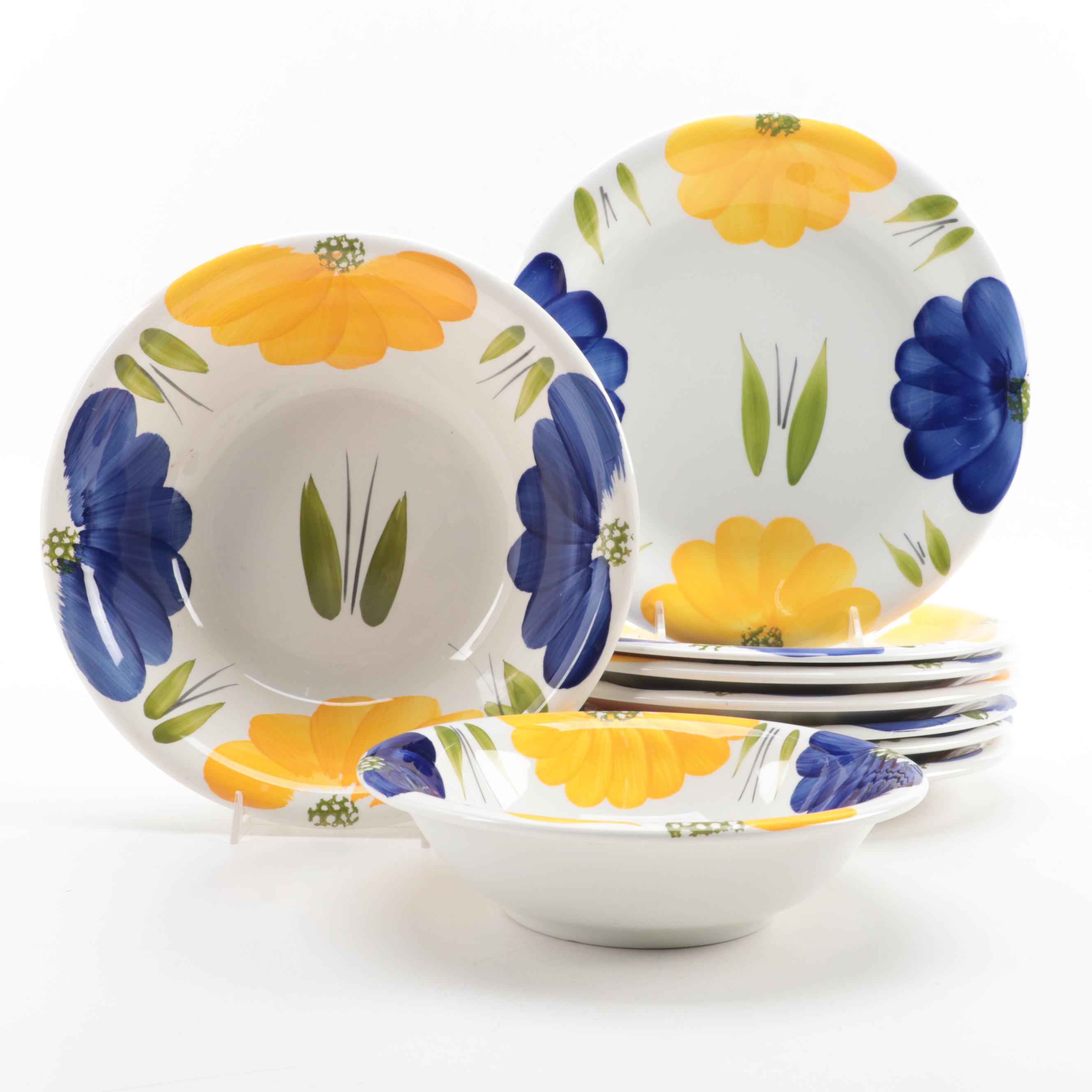 Maxam "Italian Daisy" Ceramic Dinner Plates and Bowls