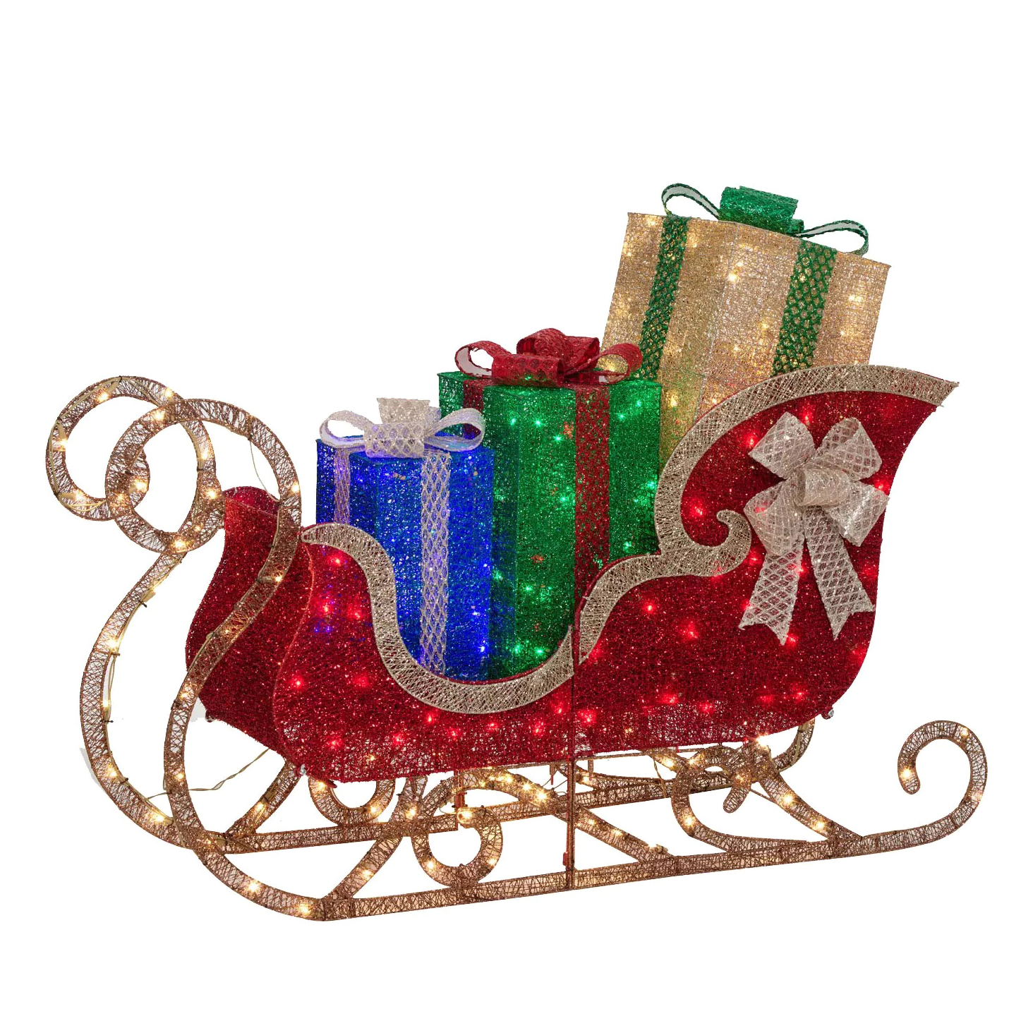 Member's Mark 4'6 LED Pre-Lit Glittering Yard Sleigh Décor