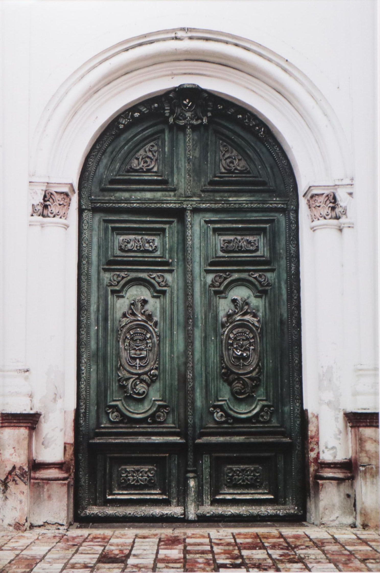 Offset Lithograph of European Arched Doorway