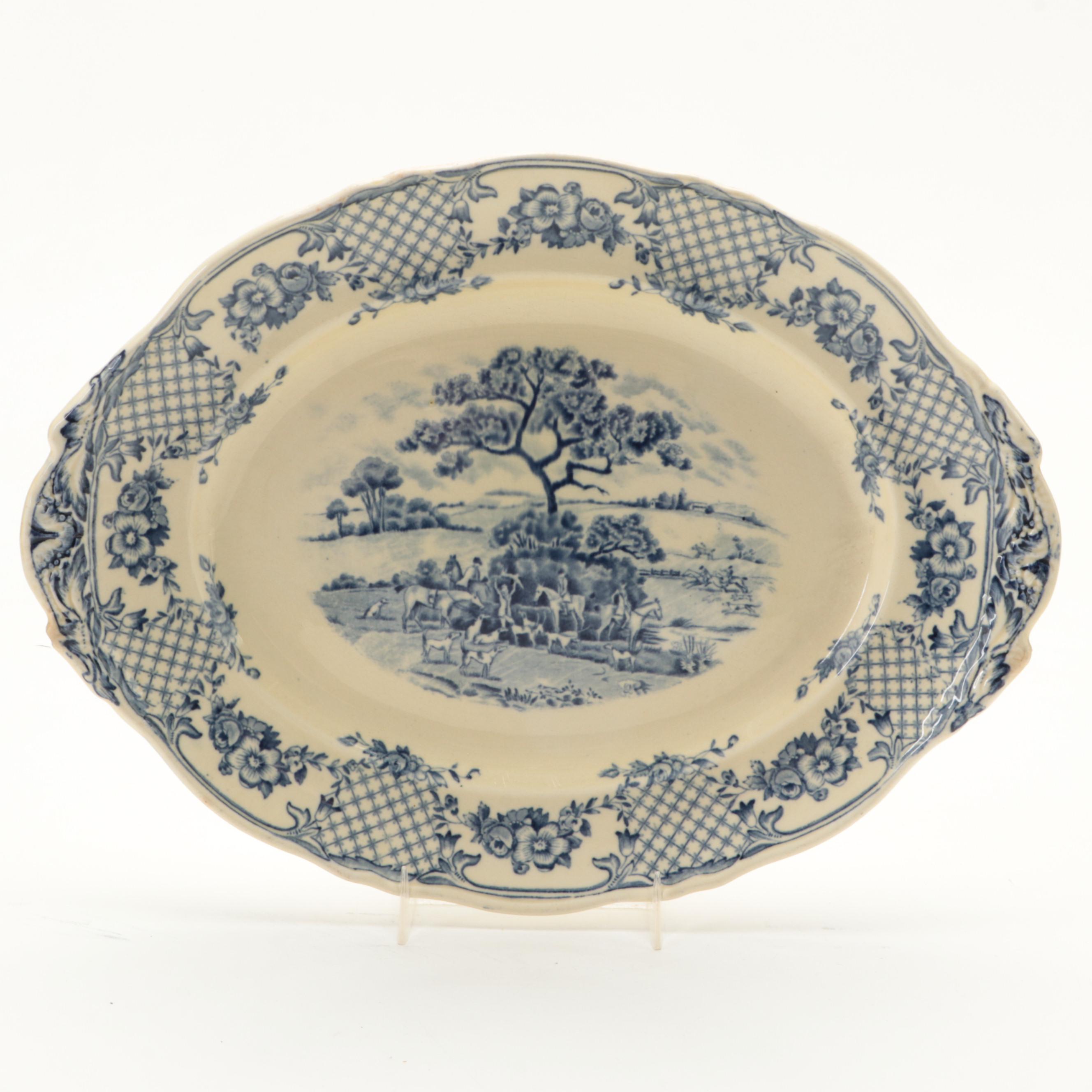 John Steventon & Sons English Transferware Hunting Scene Ironstone Dinnerware