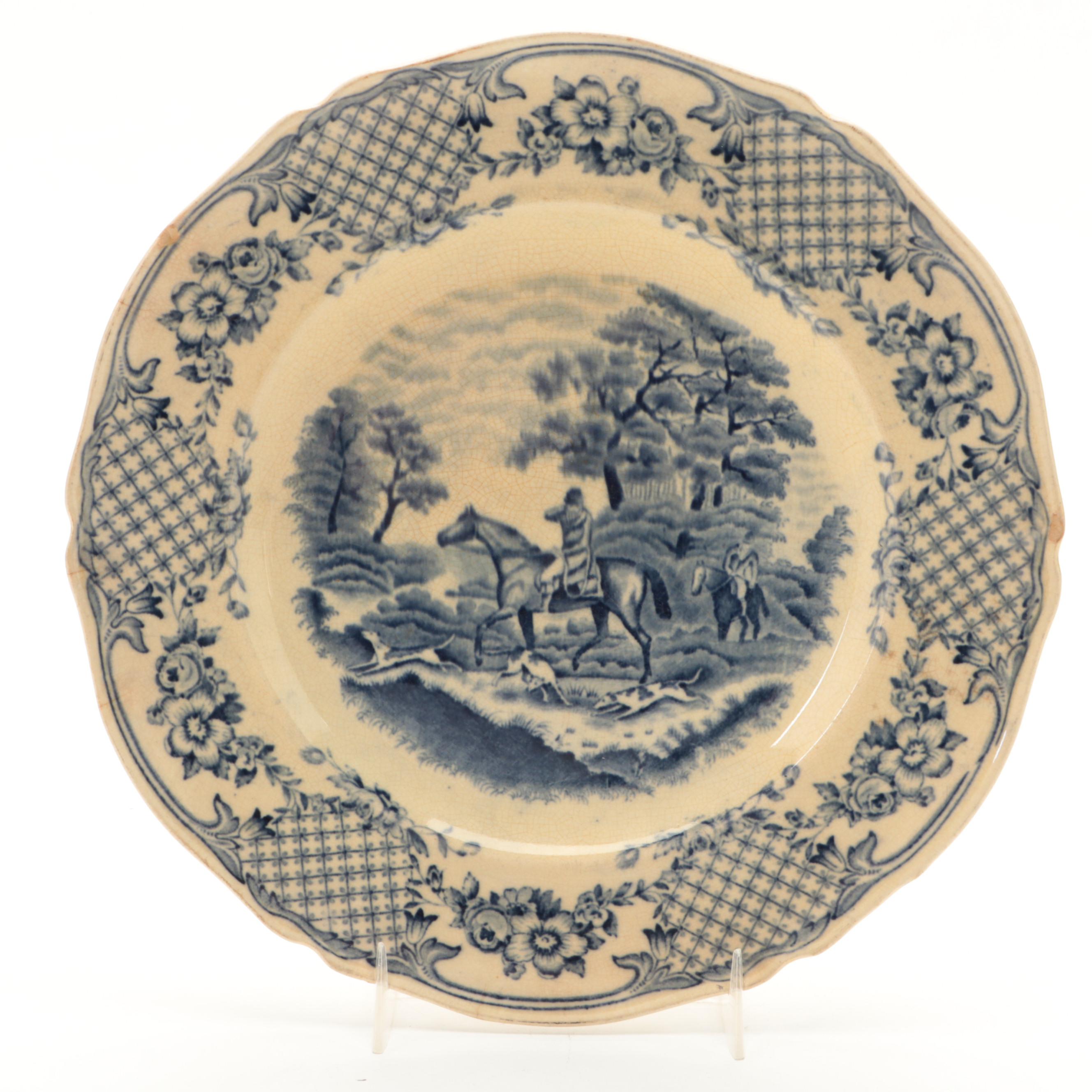 John Steventon & Sons English Transferware Hunting Scene Ironstone Dinnerware