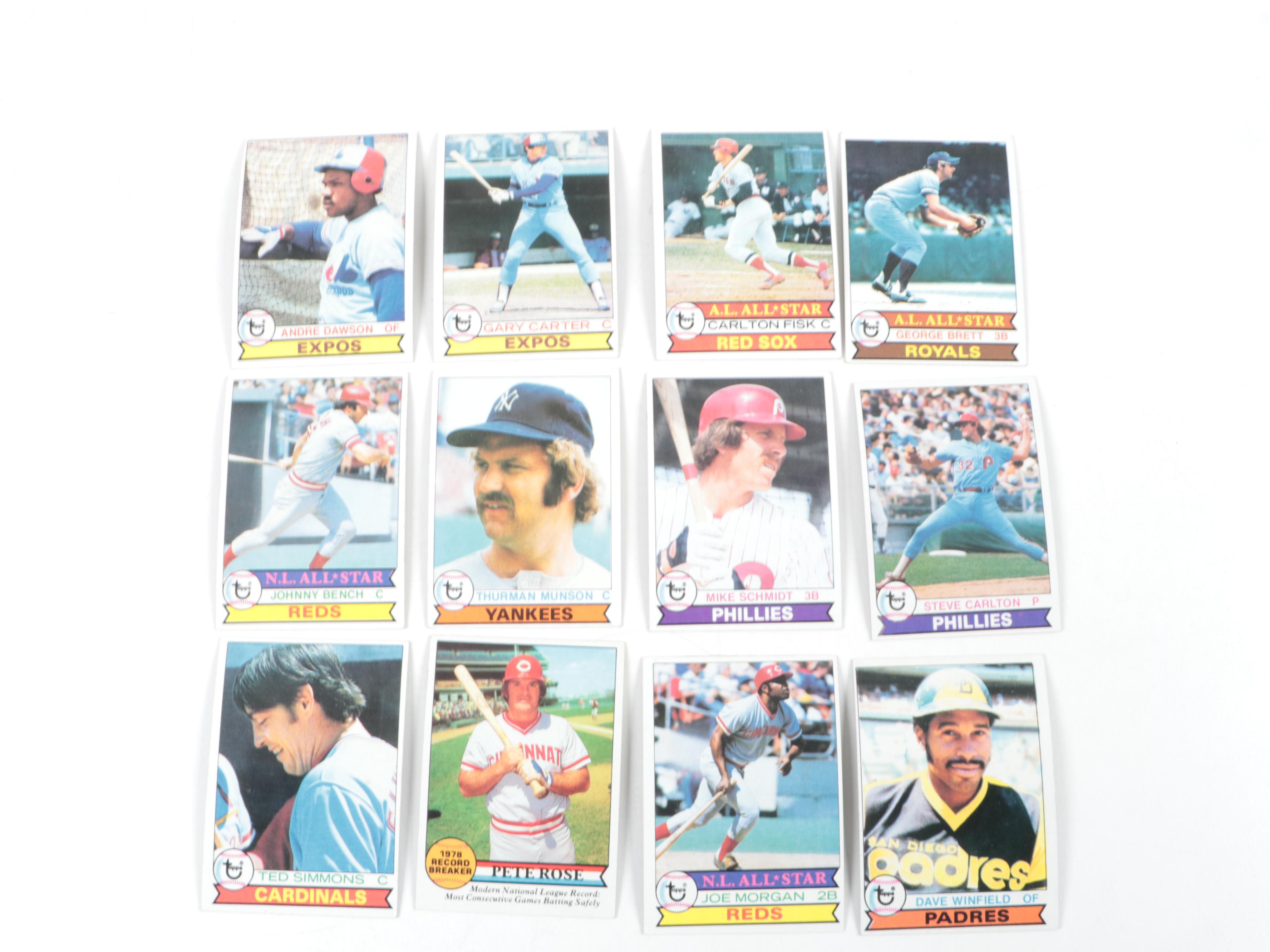 1979 Topps Baseball Cards Partial Set with Dawson, Schmidt, Bench and More HOF