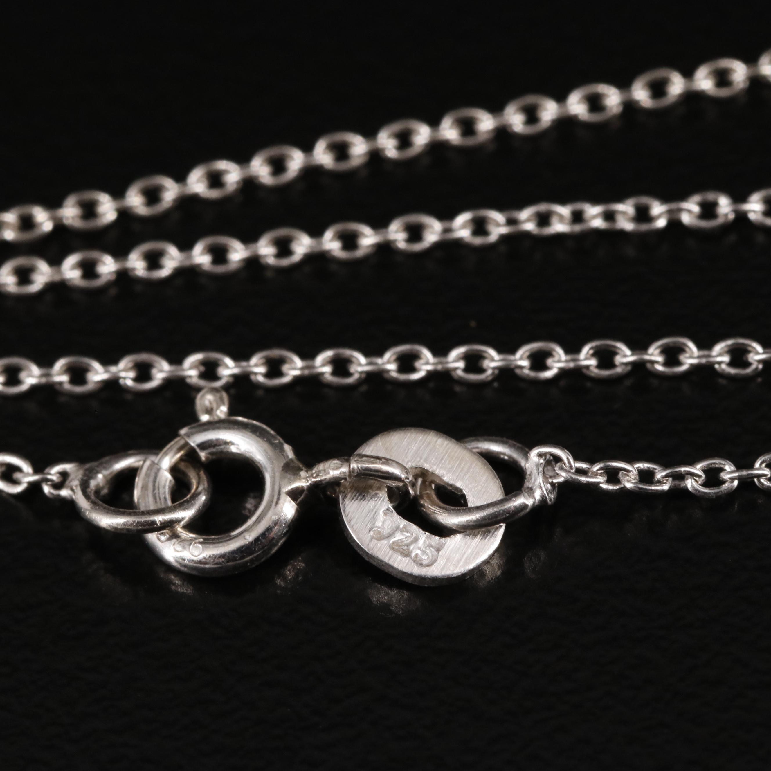 Sterling Sapphire Heart Pendant Necklace