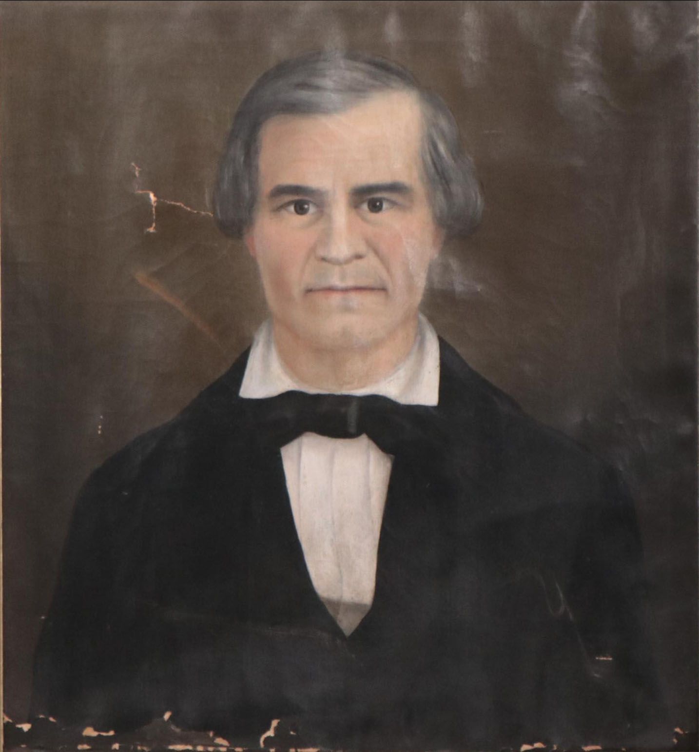 American School Folk Art Portrait of a Gentleman, Mid-Late 19th Century