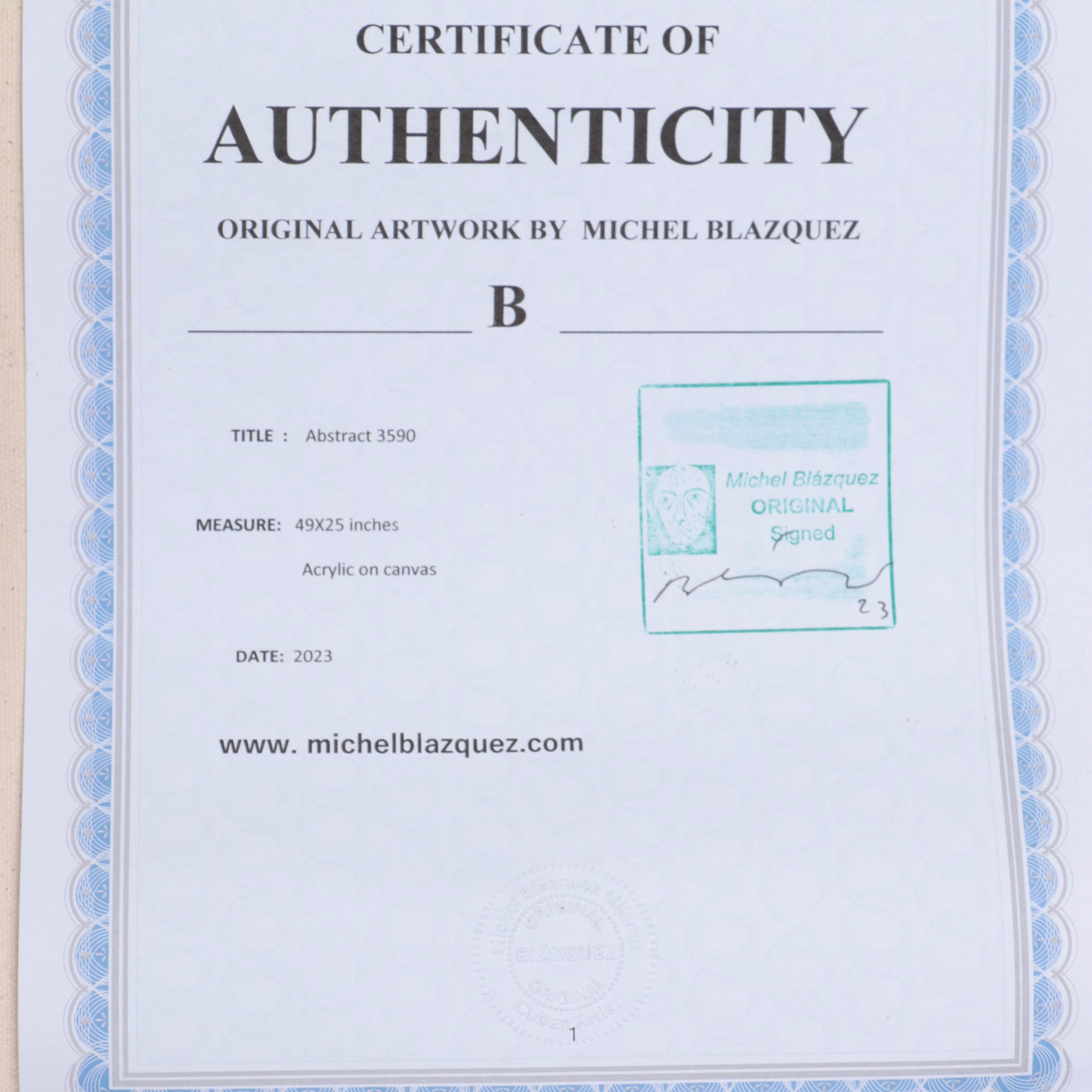 Michel Blázquez Acrylic Painting "Abstract 3590," 2023