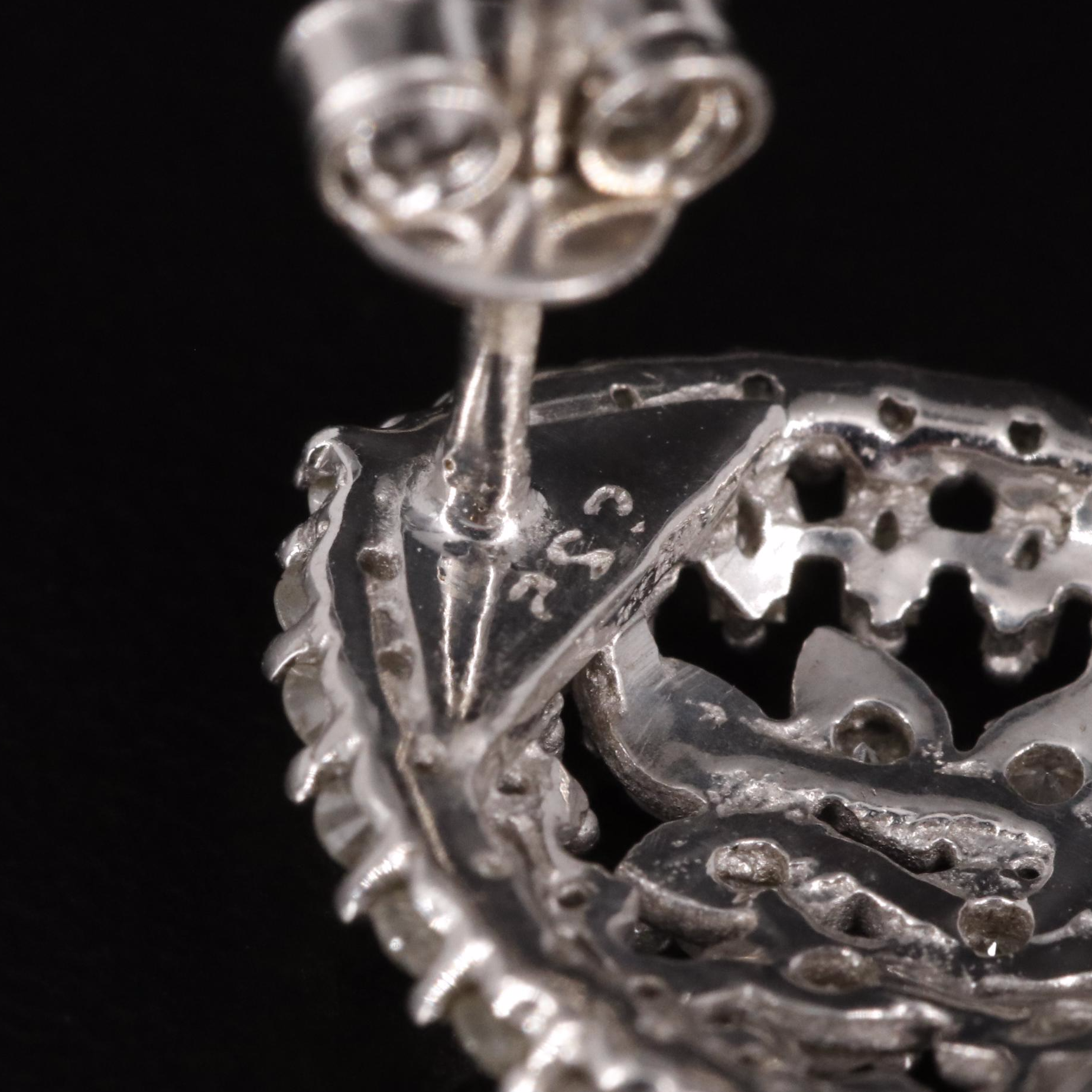 Sterling and Diamond Drop Earrings