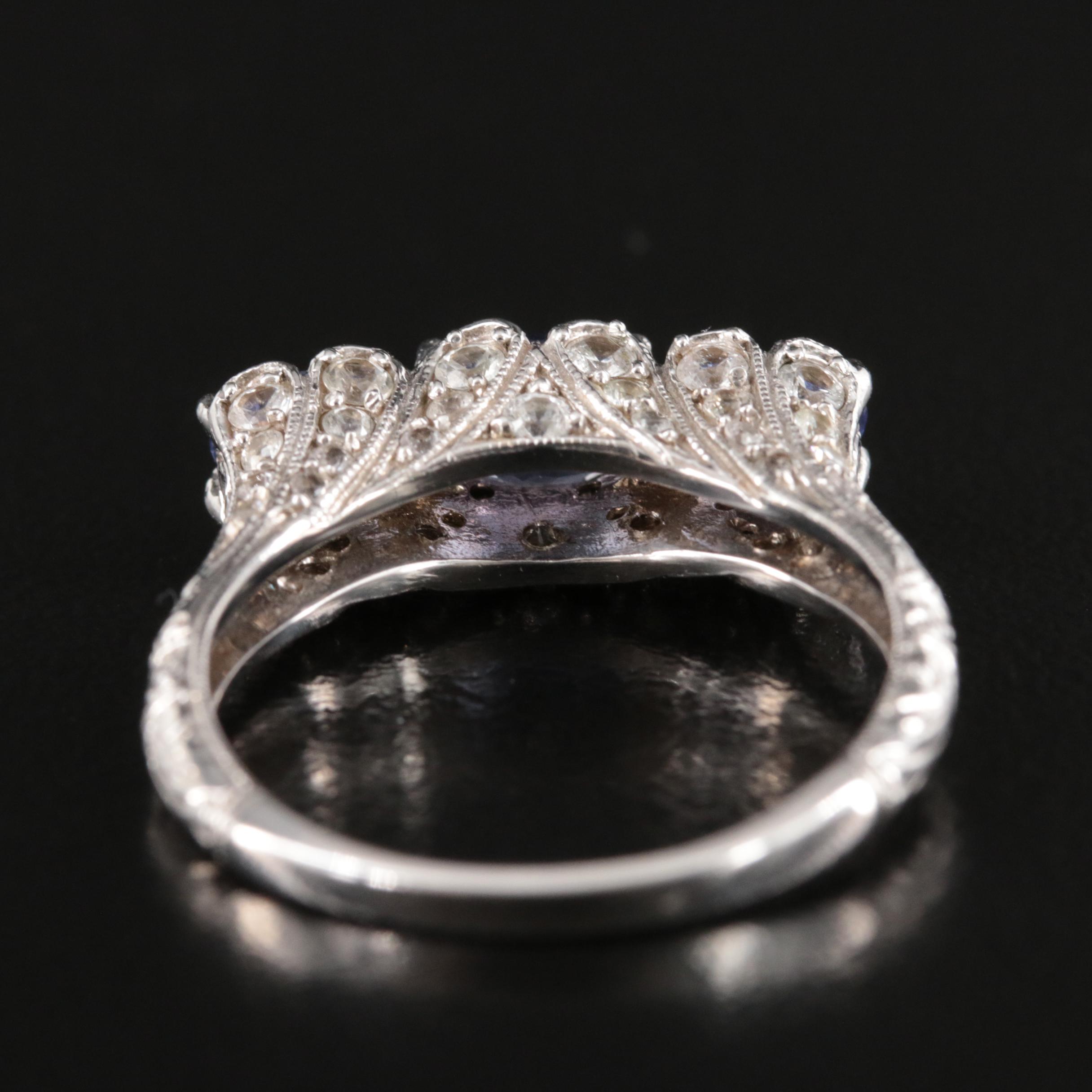 Vintage Style 14K Tanzanite and Sapphire Ring