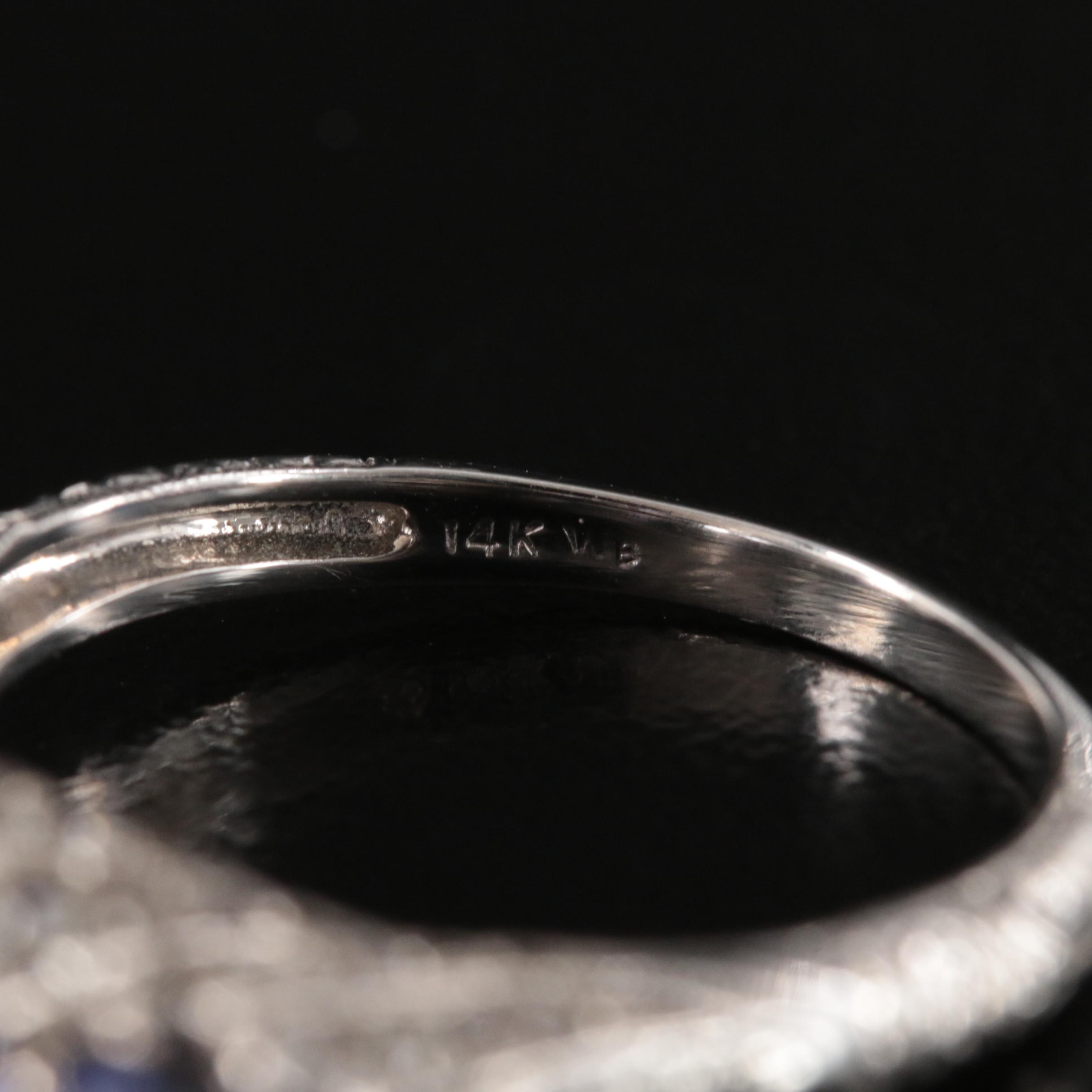 Vintage Style 14K Tanzanite and Sapphire Ring