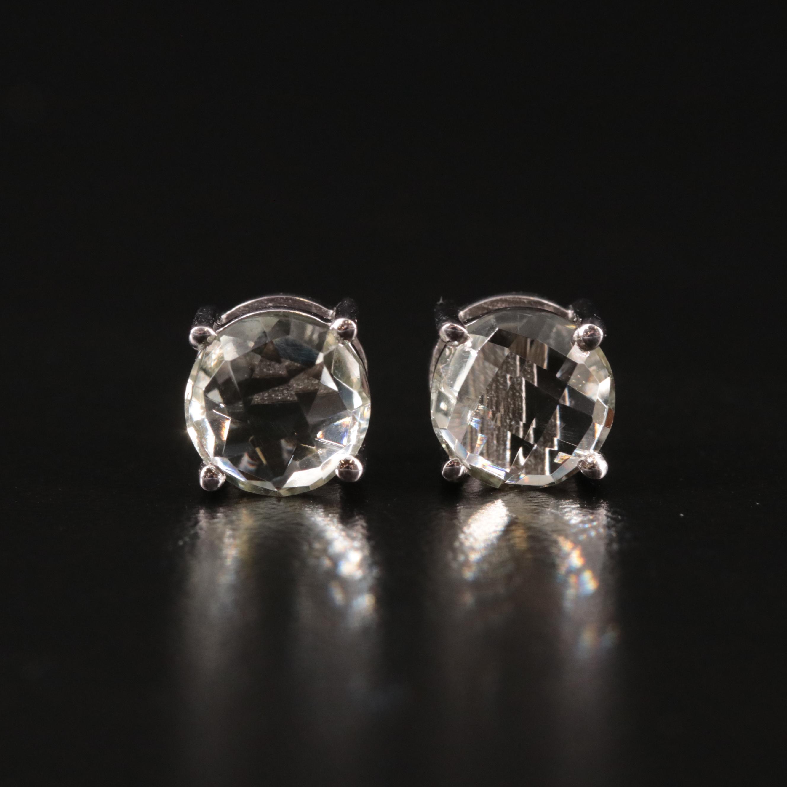 Sterling Prasiolite Stud Earrings