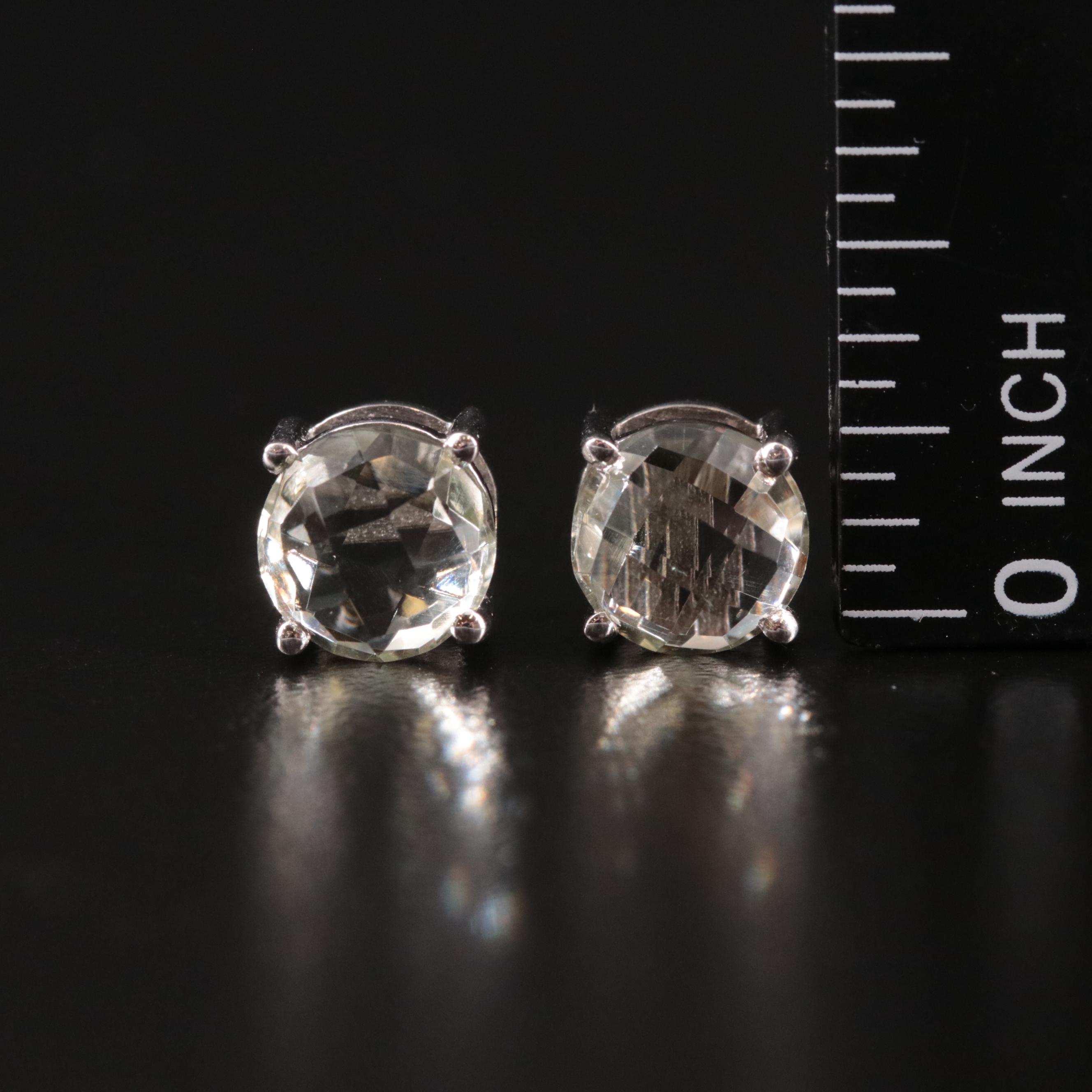 Sterling Prasiolite Stud Earrings