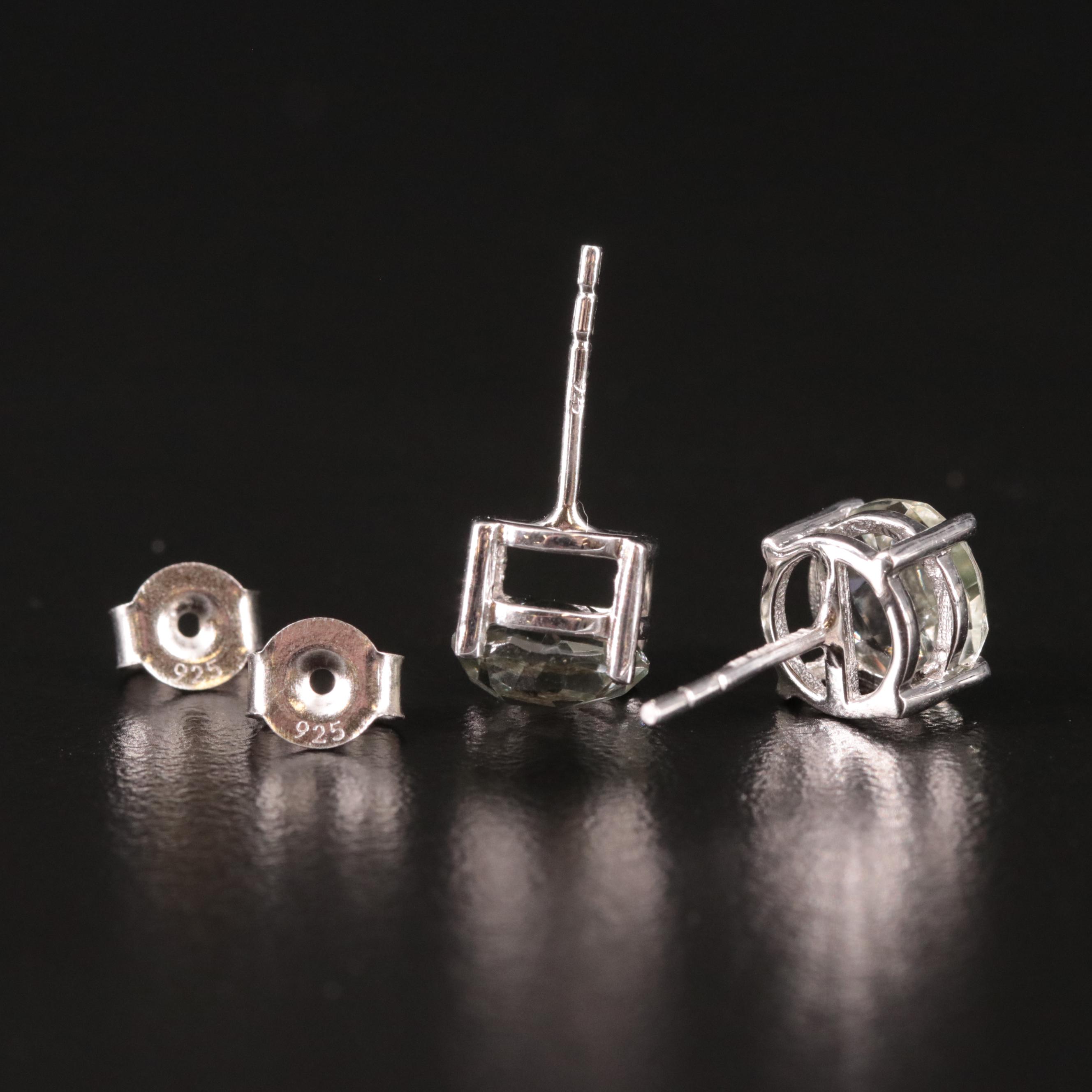Sterling Prasiolite Stud Earrings