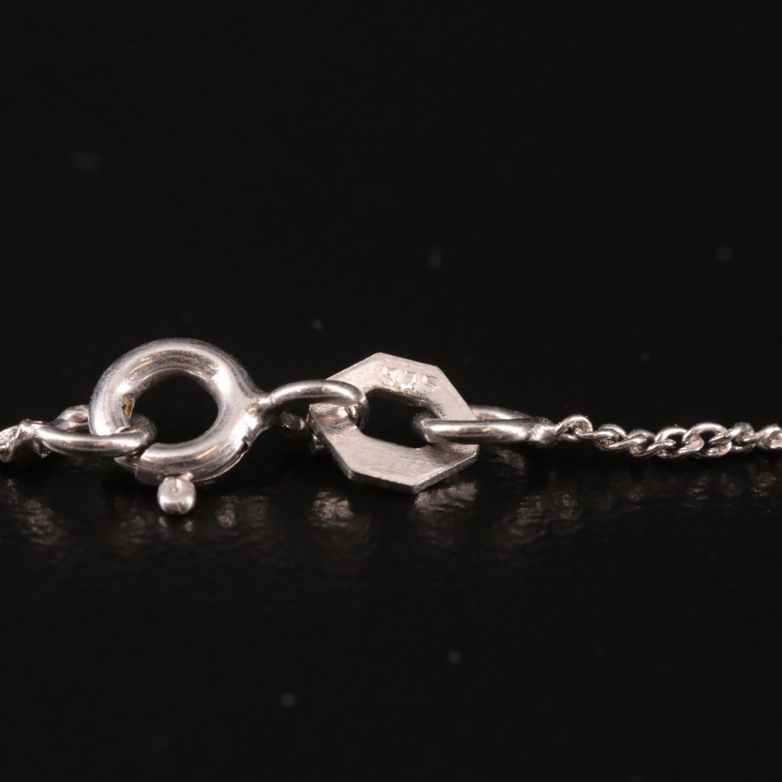 Sterling Cubic Zirconia Single Bead Necklace