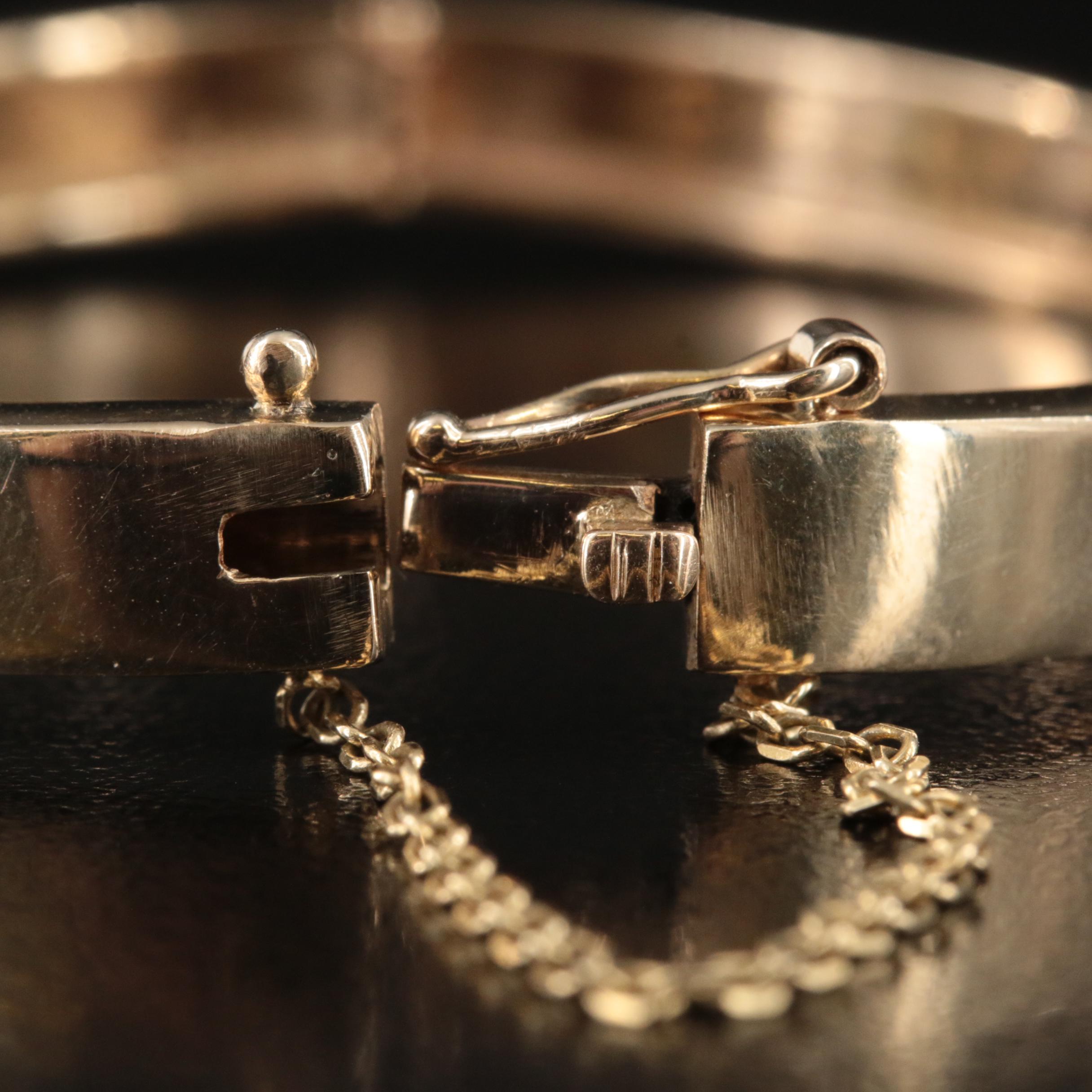 Modern 14K Diamond and Tourmaline Woven Design Bangle