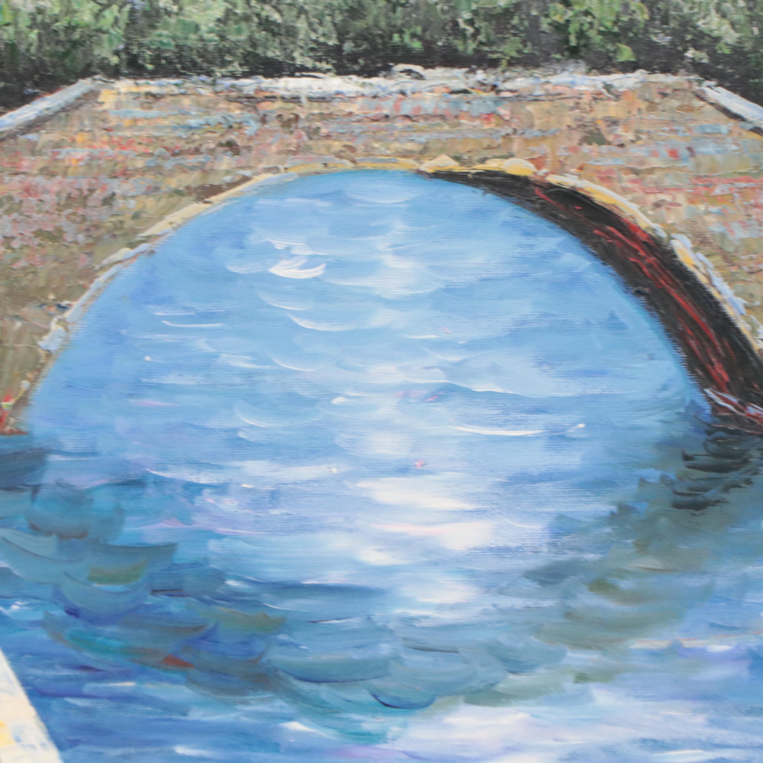 Marie Charlot Impressionist Style Oil Painting of Venetian Canal Scene