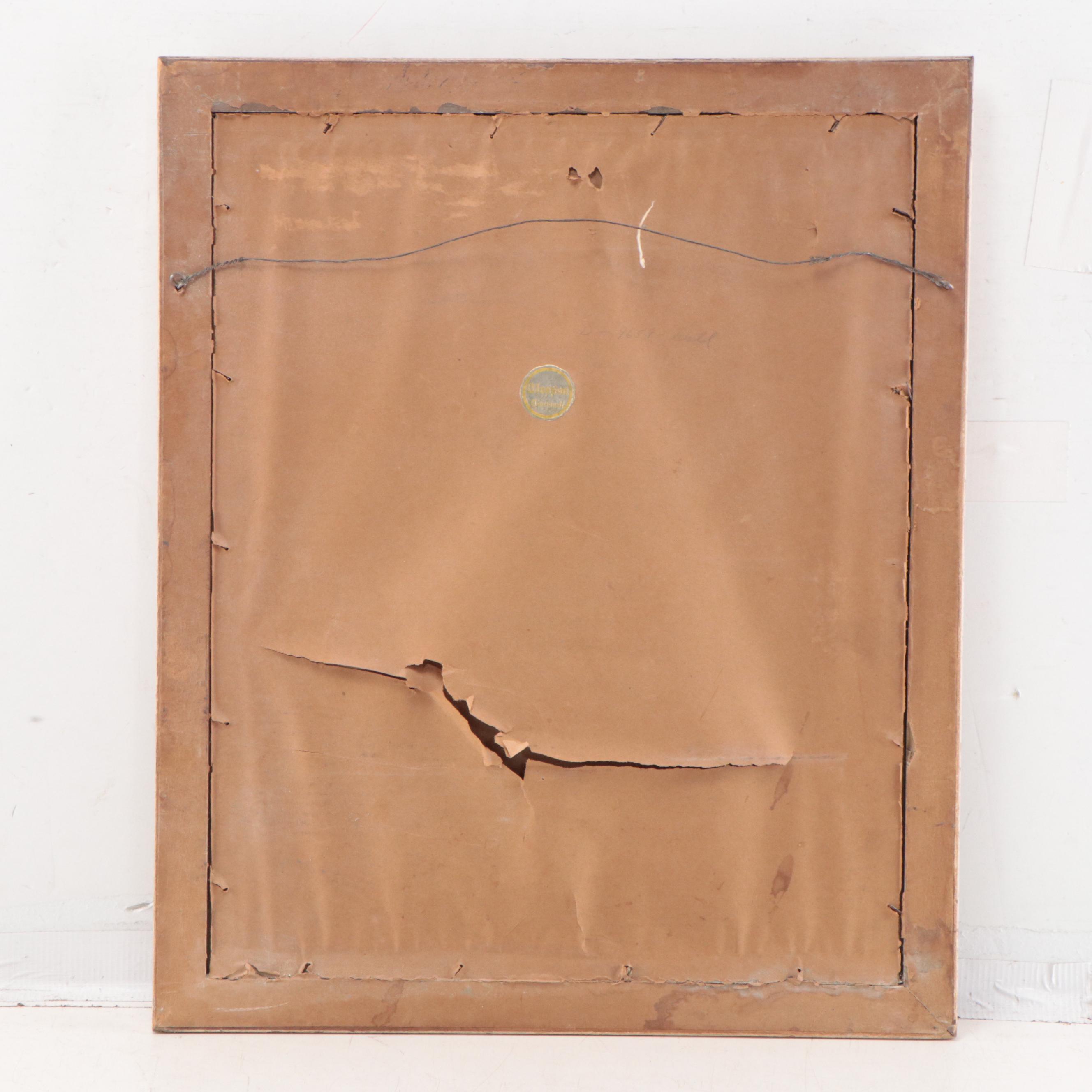 Hand-Colored Rotogravure After Jean-Honoré Fragonard "The Wreath," Circa 1940