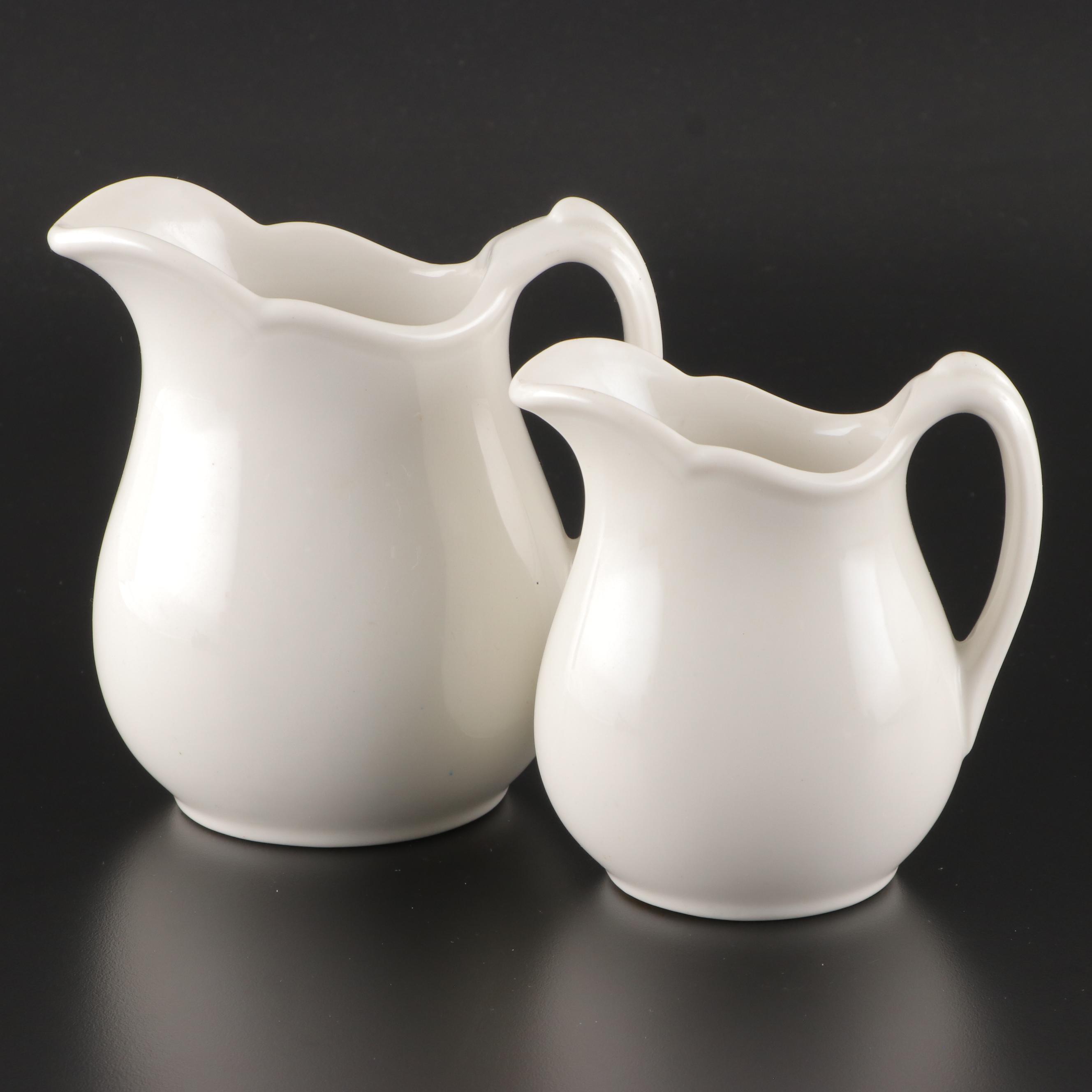 Syracuse China Ceramic Pitchers, Mid-20th Century