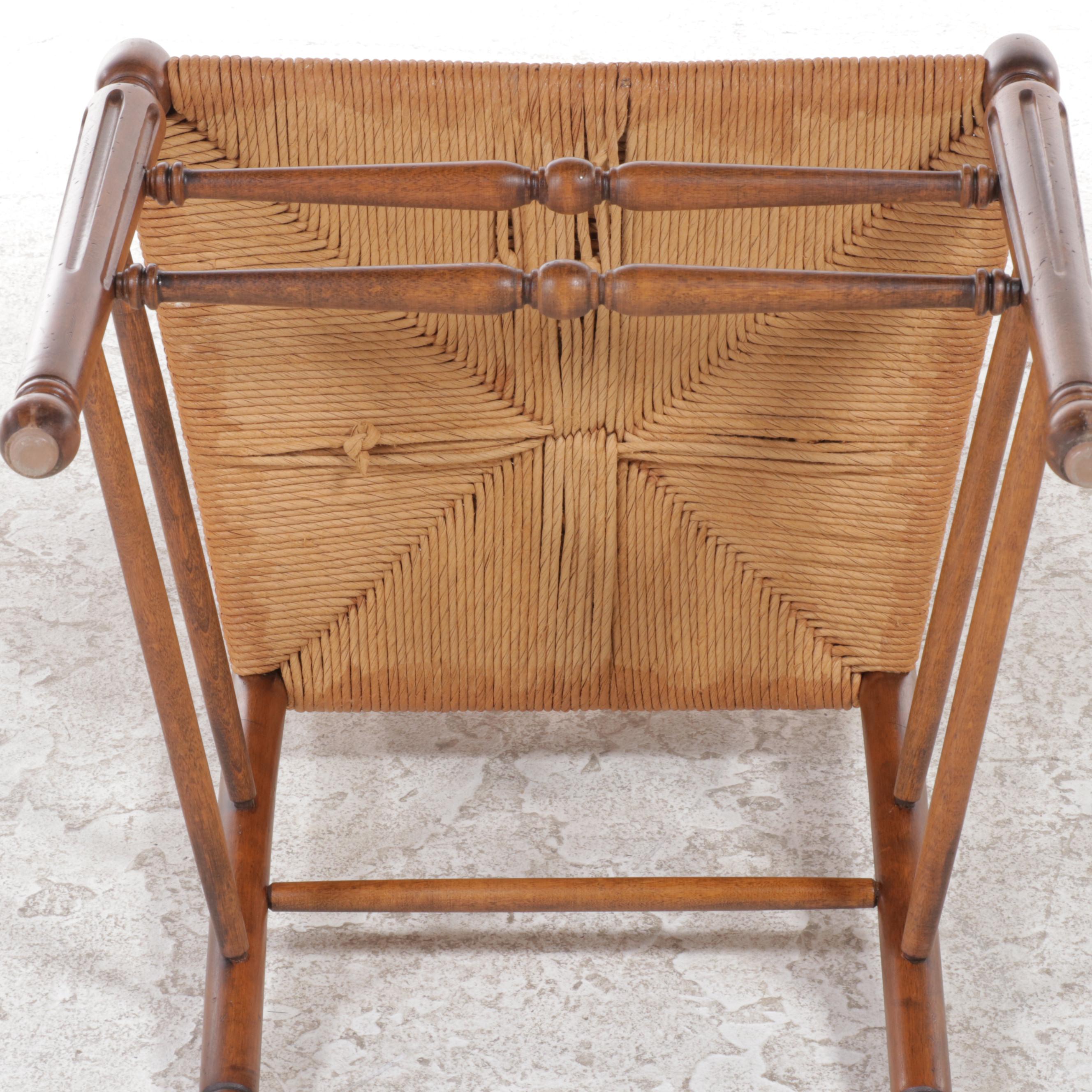 Eight Ethan Allen "Country French Collection" Wheat-Back Rush Seat Dining Chairs