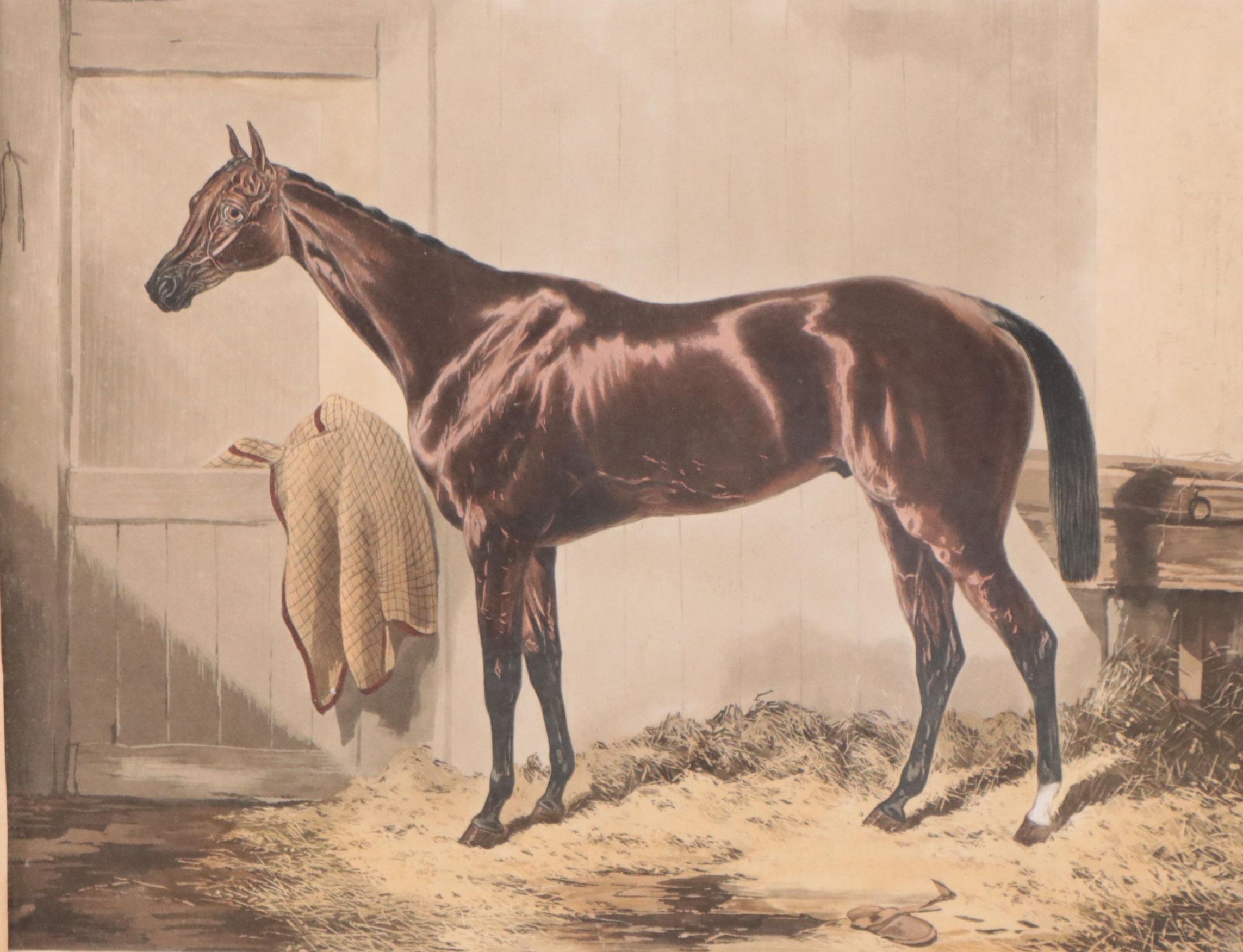 Mixed Media Etching After Harry Hall "Blue Gown"