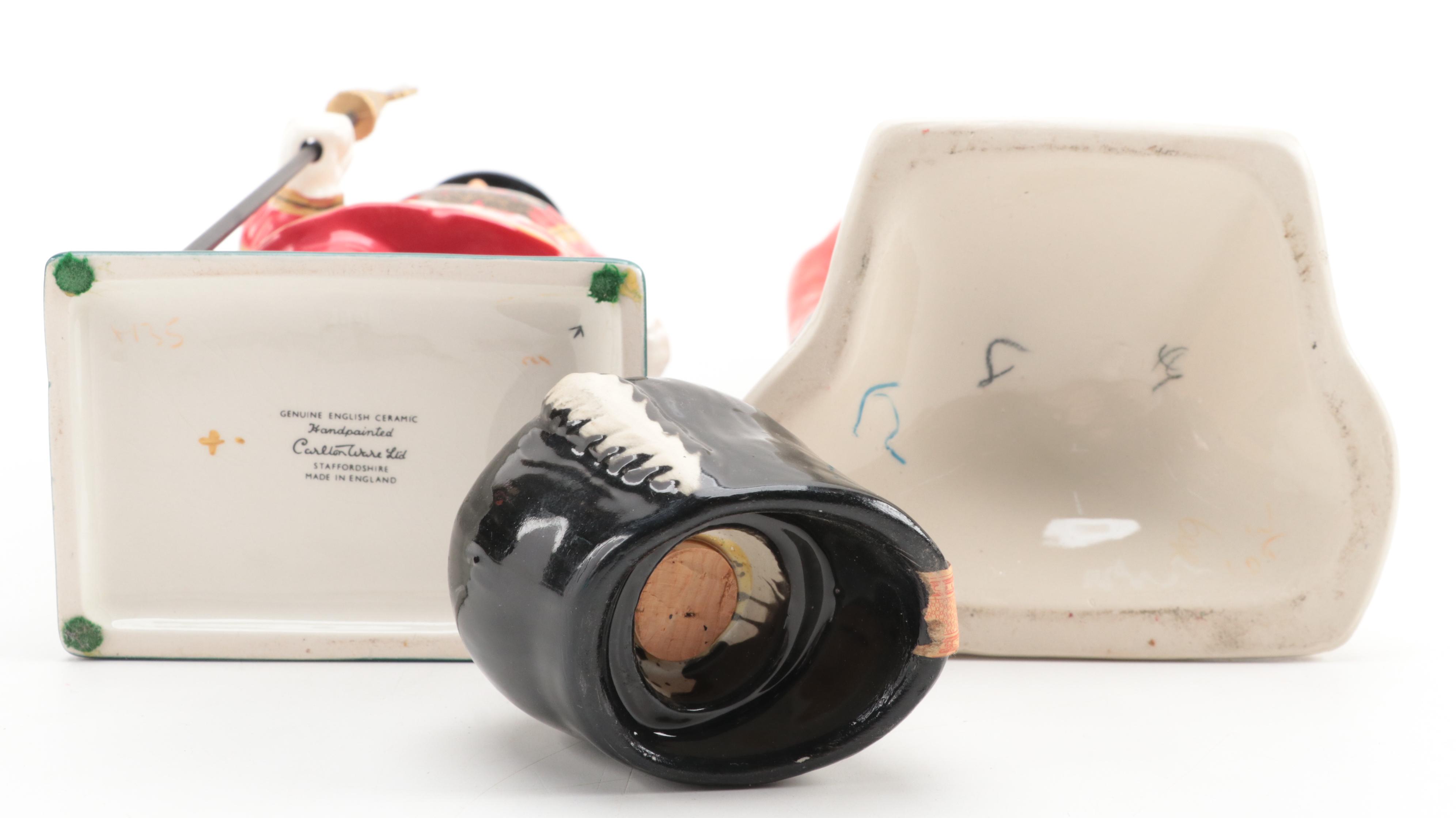 Carlton Ware Beefeater and Other Figural Decanter