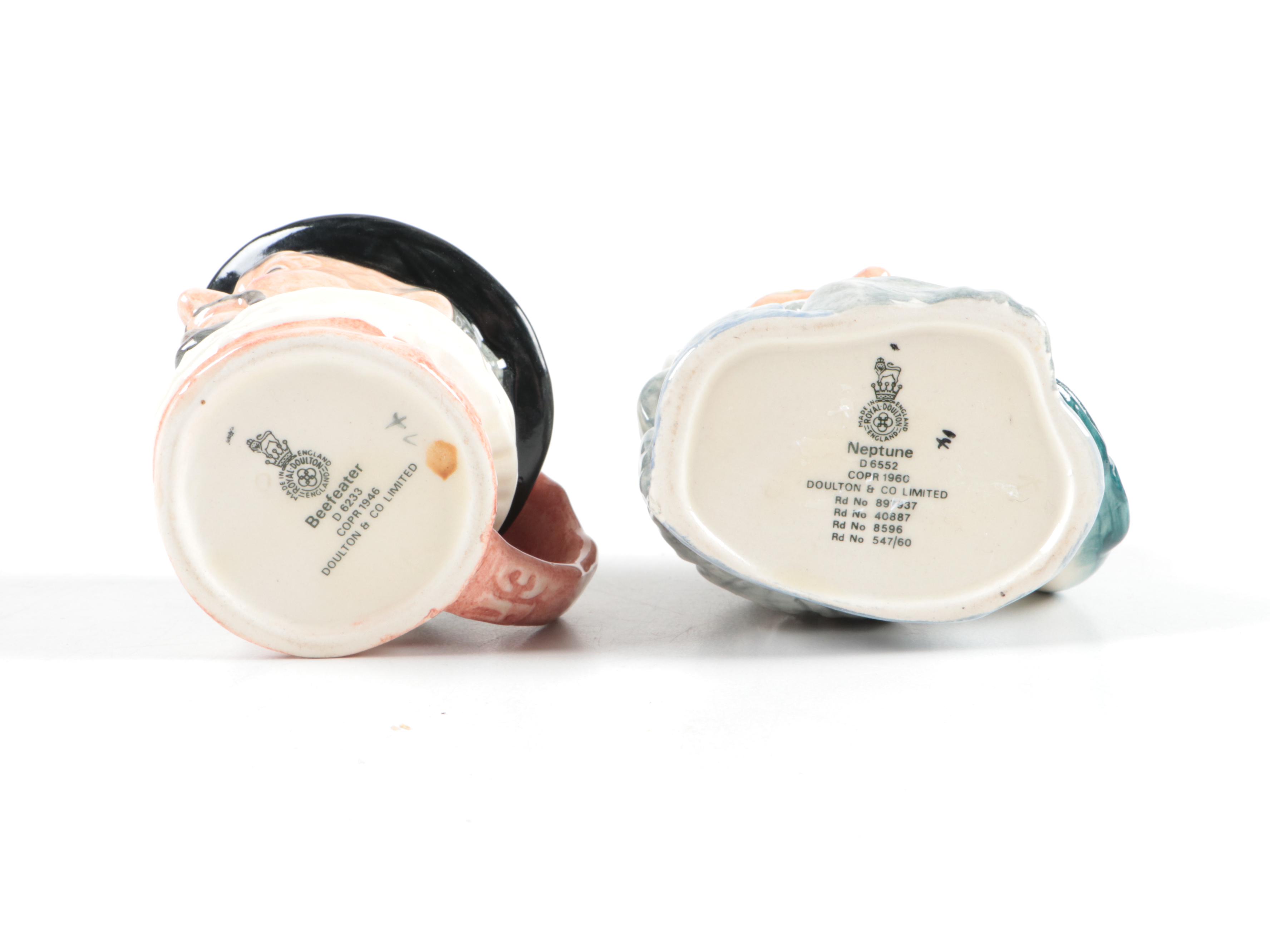 Royal Doulton "Neptune," "Beefeater," and "John Peel" Character Mugs