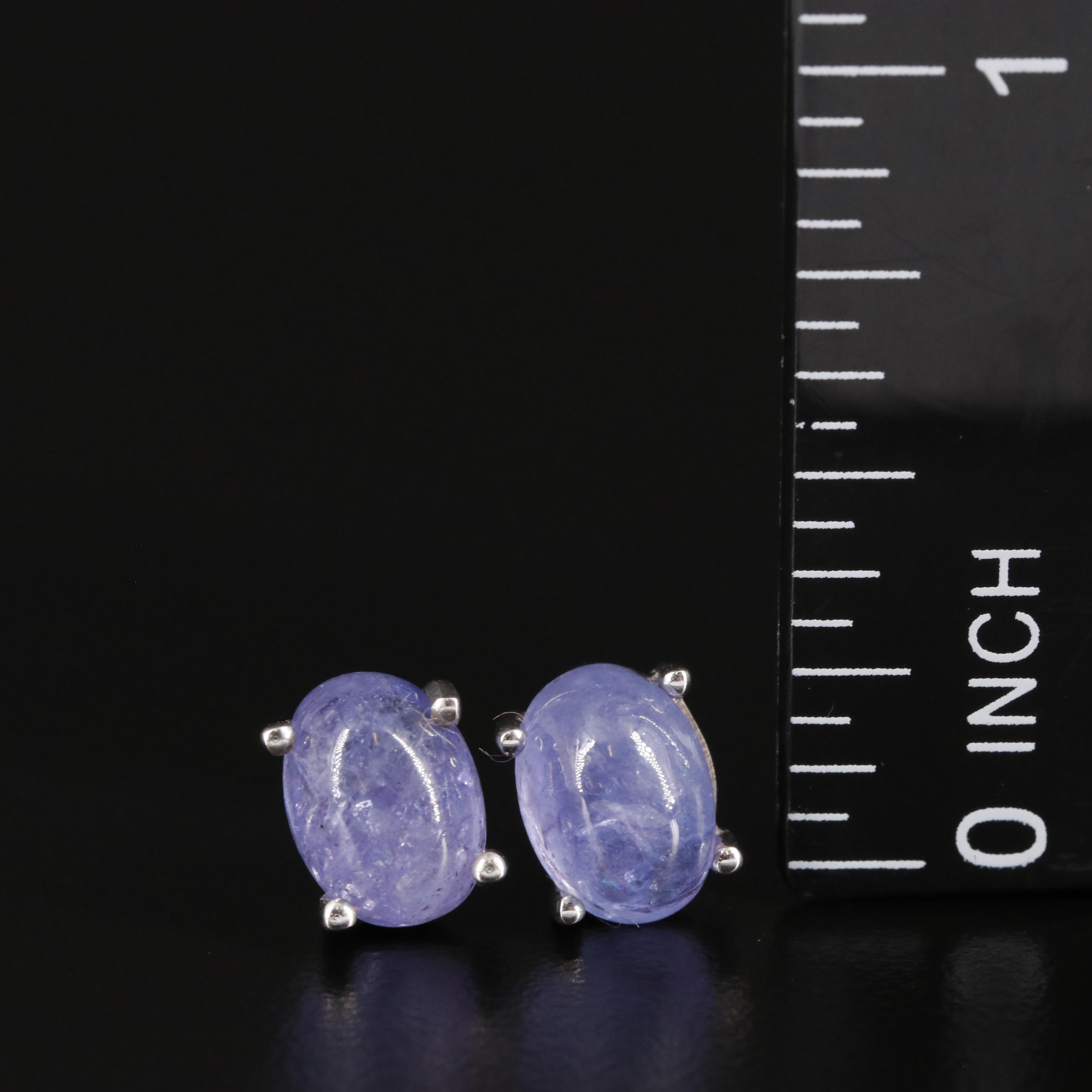 Sterling Tanzanite Stud Earrings