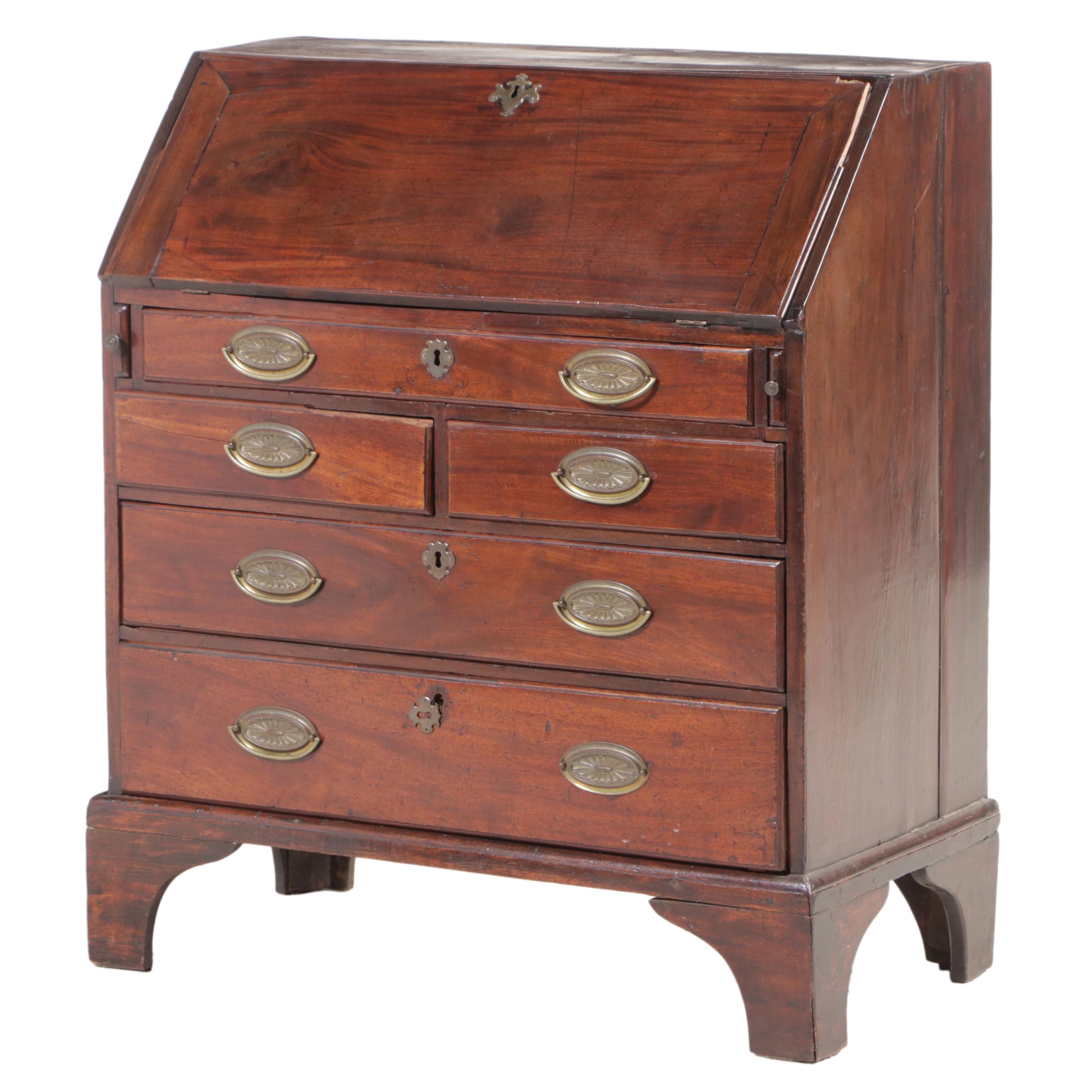 George III Mahogany Bureau, Late 18th Century