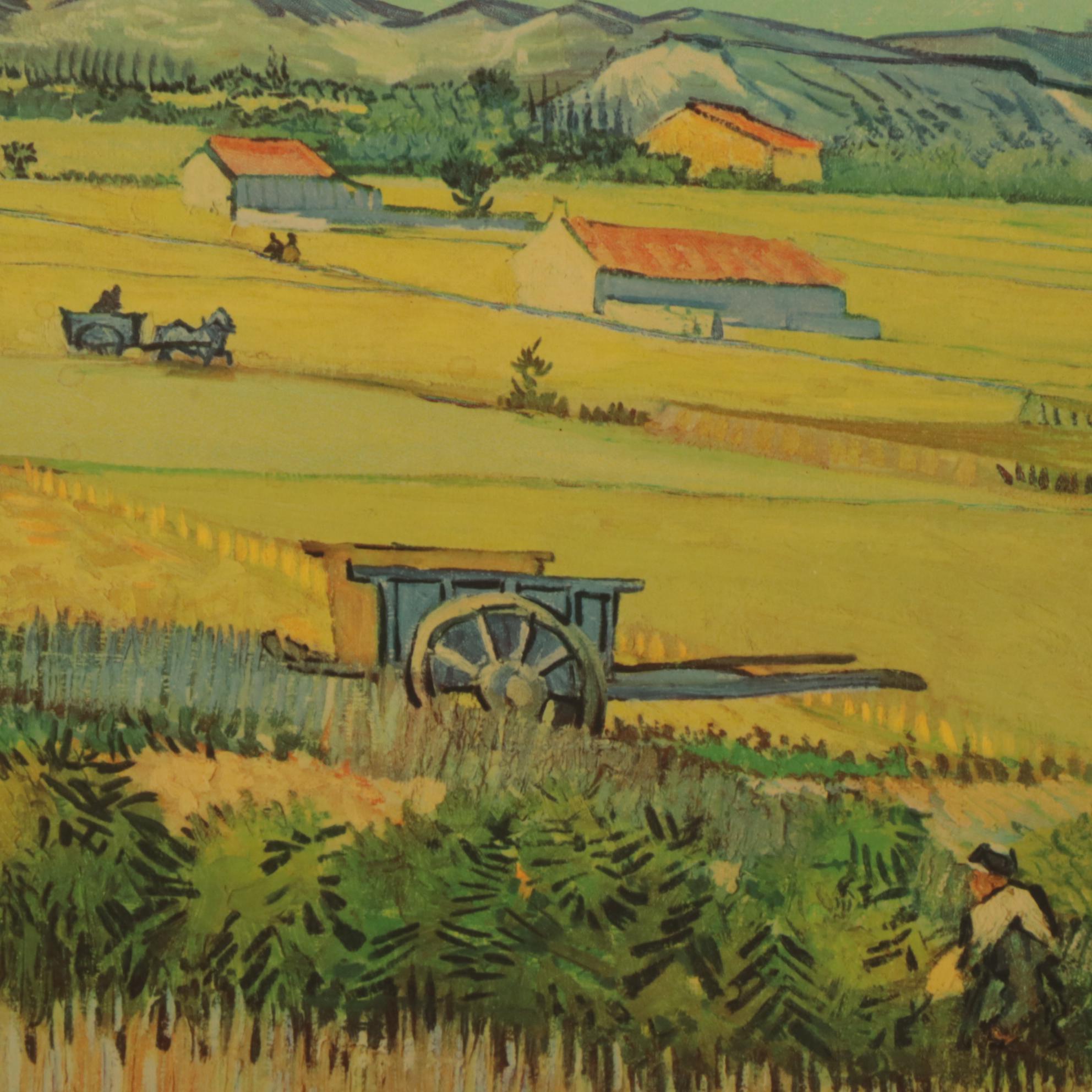 Offset Lithographs After Vincent van Gogh "The Harvest" and "Pink Peach Tree"