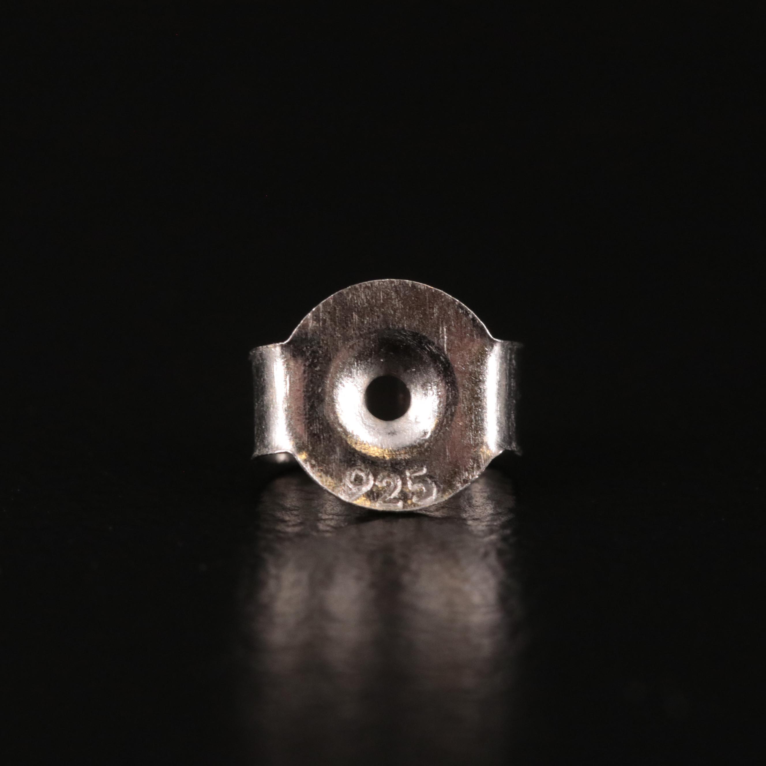 Sterling Citrine Rectangular Stud Earrings