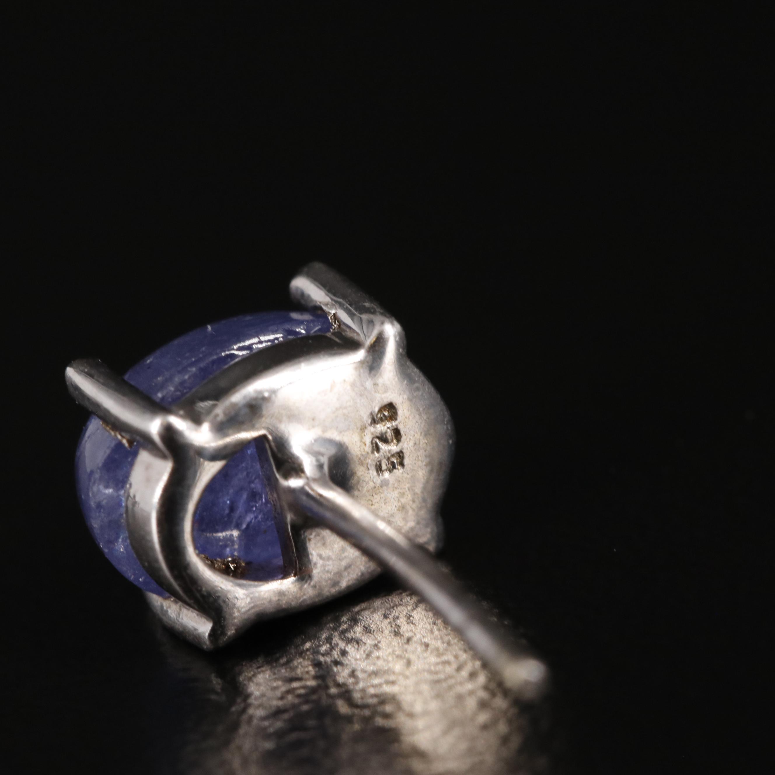 Sterling Tanzanite Stud Earrings