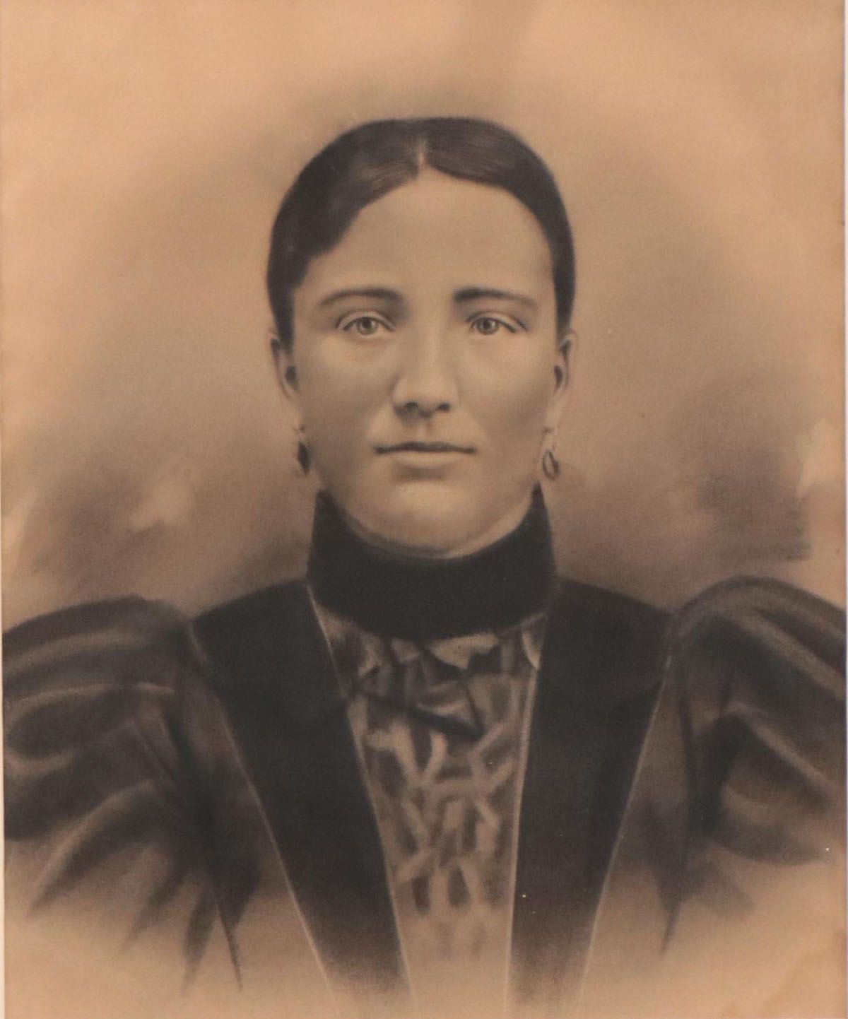 Crayon Portrait of Young Woman, 19th Century