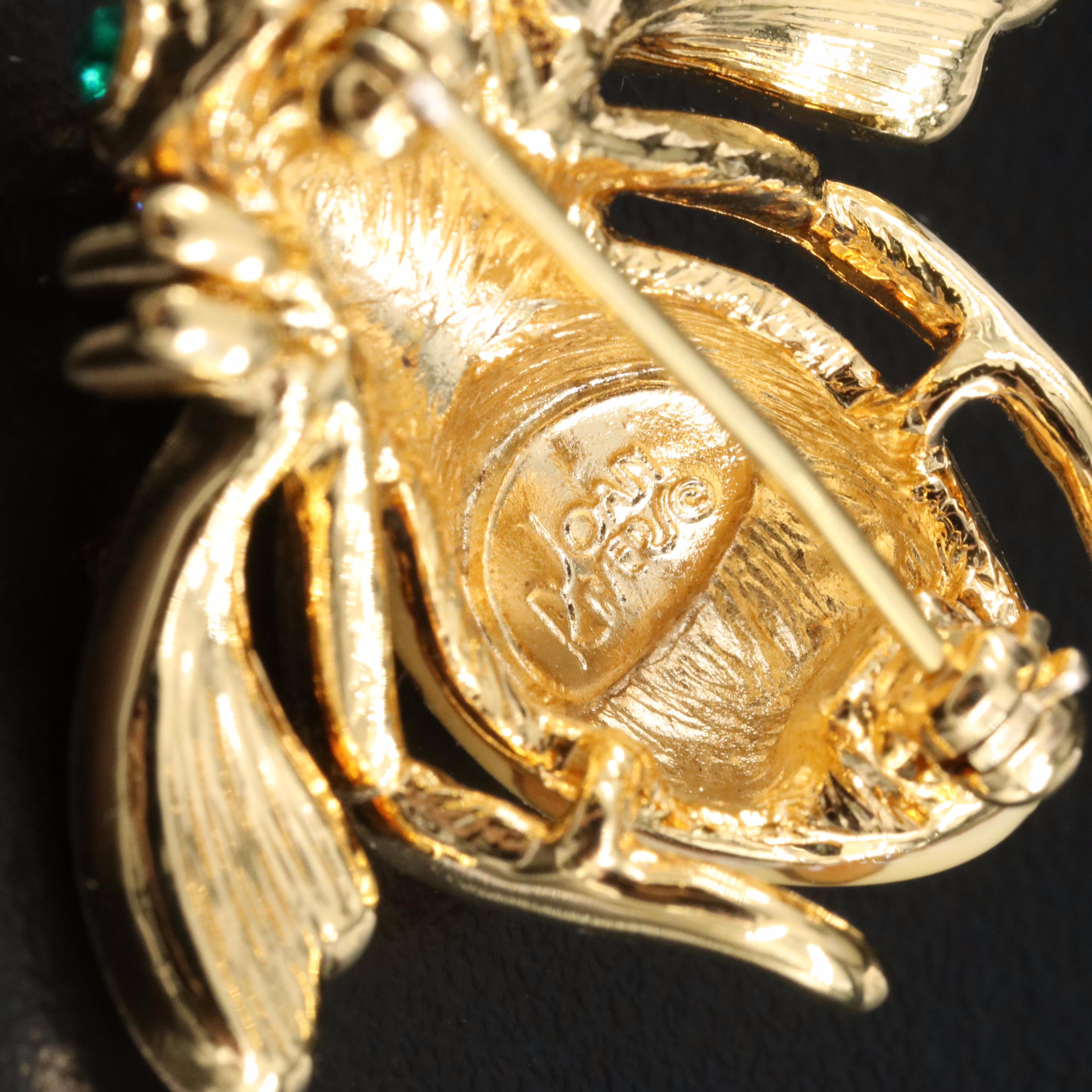 Joan Rivers Rhinestone and Enamel Beetle Brooch