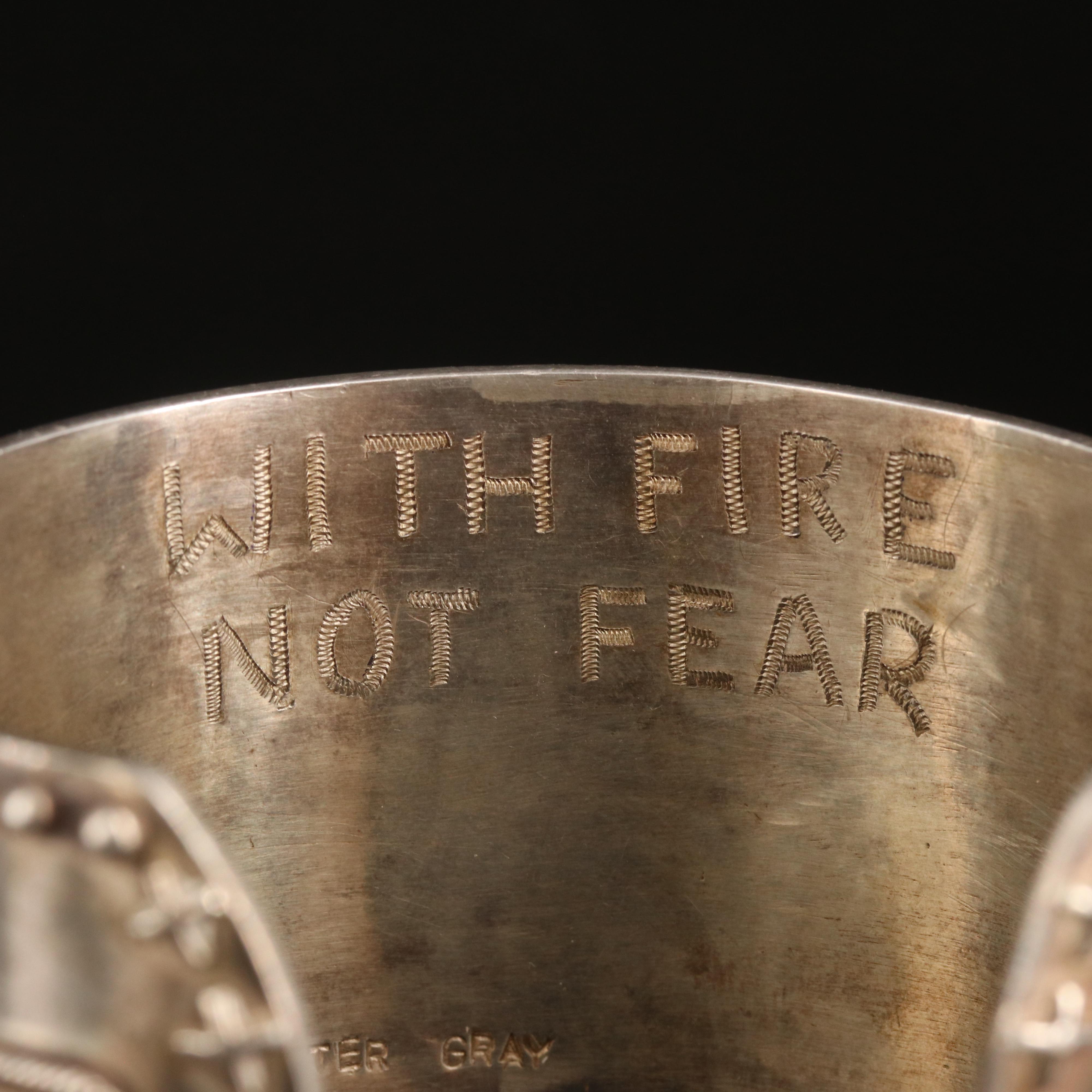 Sterling Sapphire and Carnelian Cuff with Reproduction Venetian Grosso Coin
