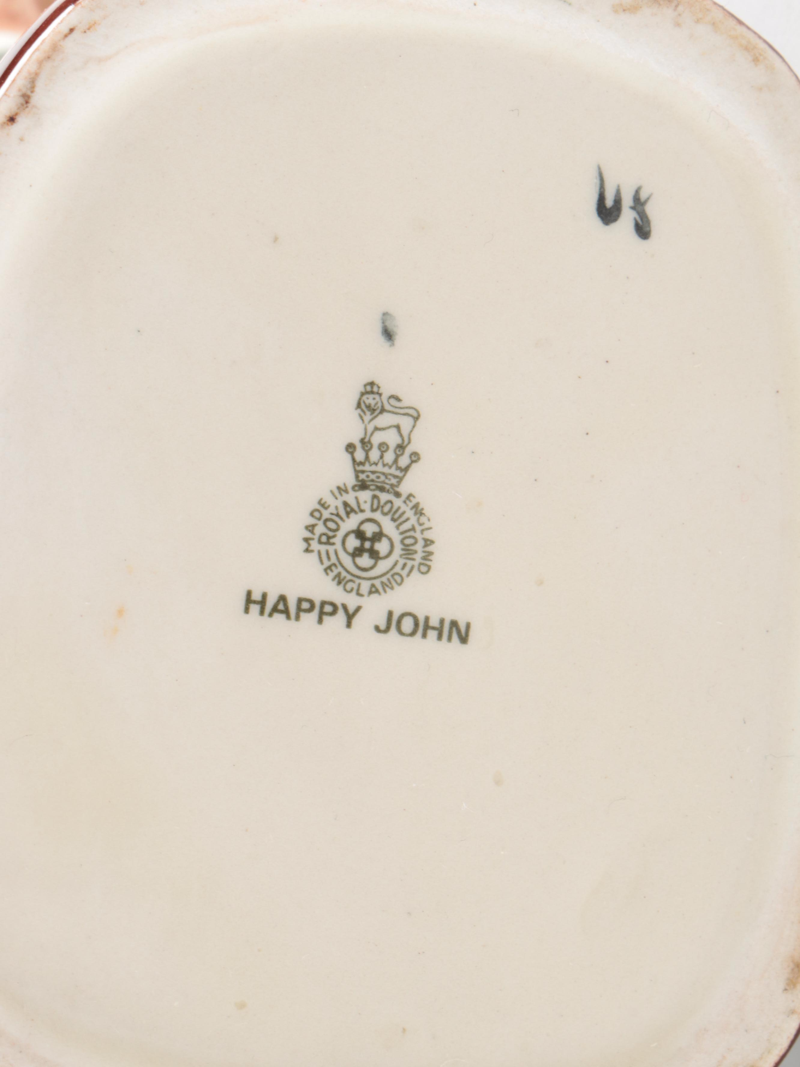 Royal Doulton "Winston Churchill," "Happy John," and "Falstaff" Toby Jugs