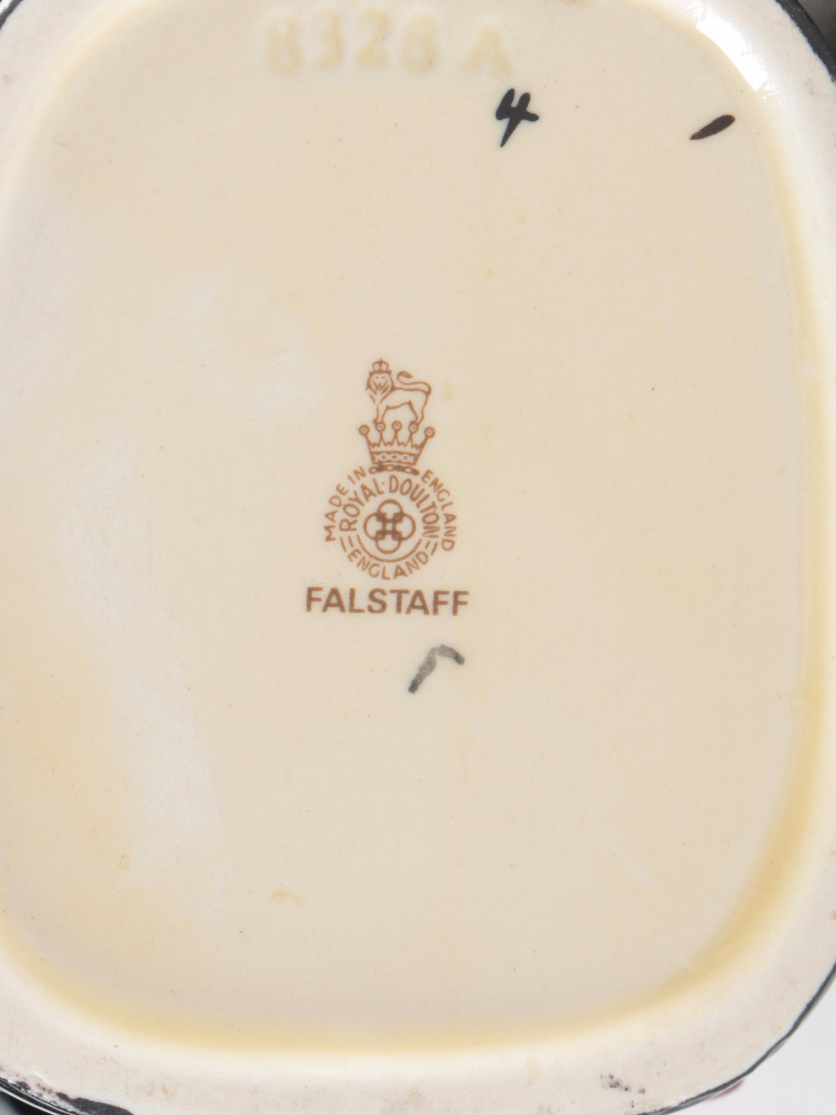 Royal Doulton "Winston Churchill," "Happy John," and "Falstaff" Toby Jugs