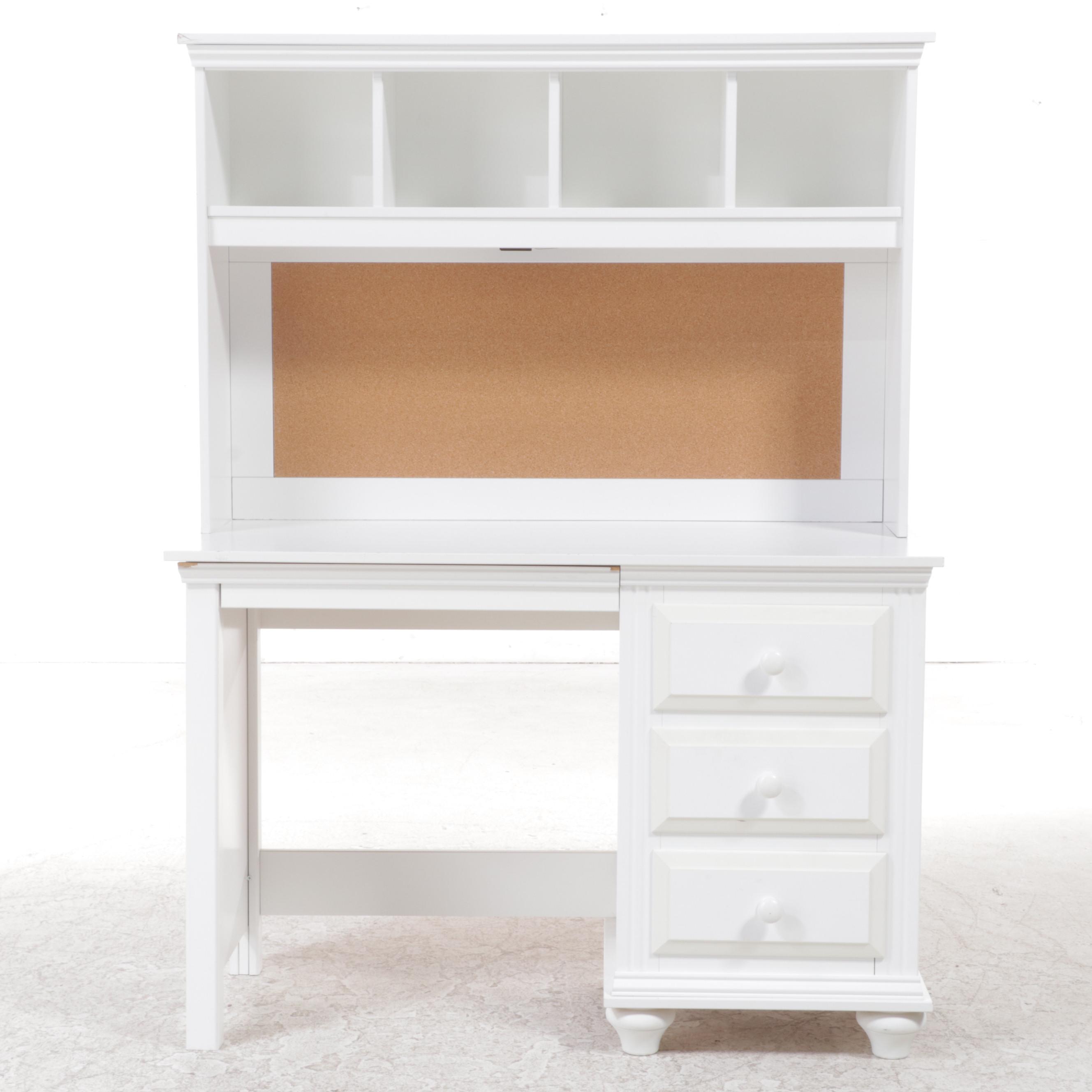 Lang Furniture White Laminate Desk with Hutch