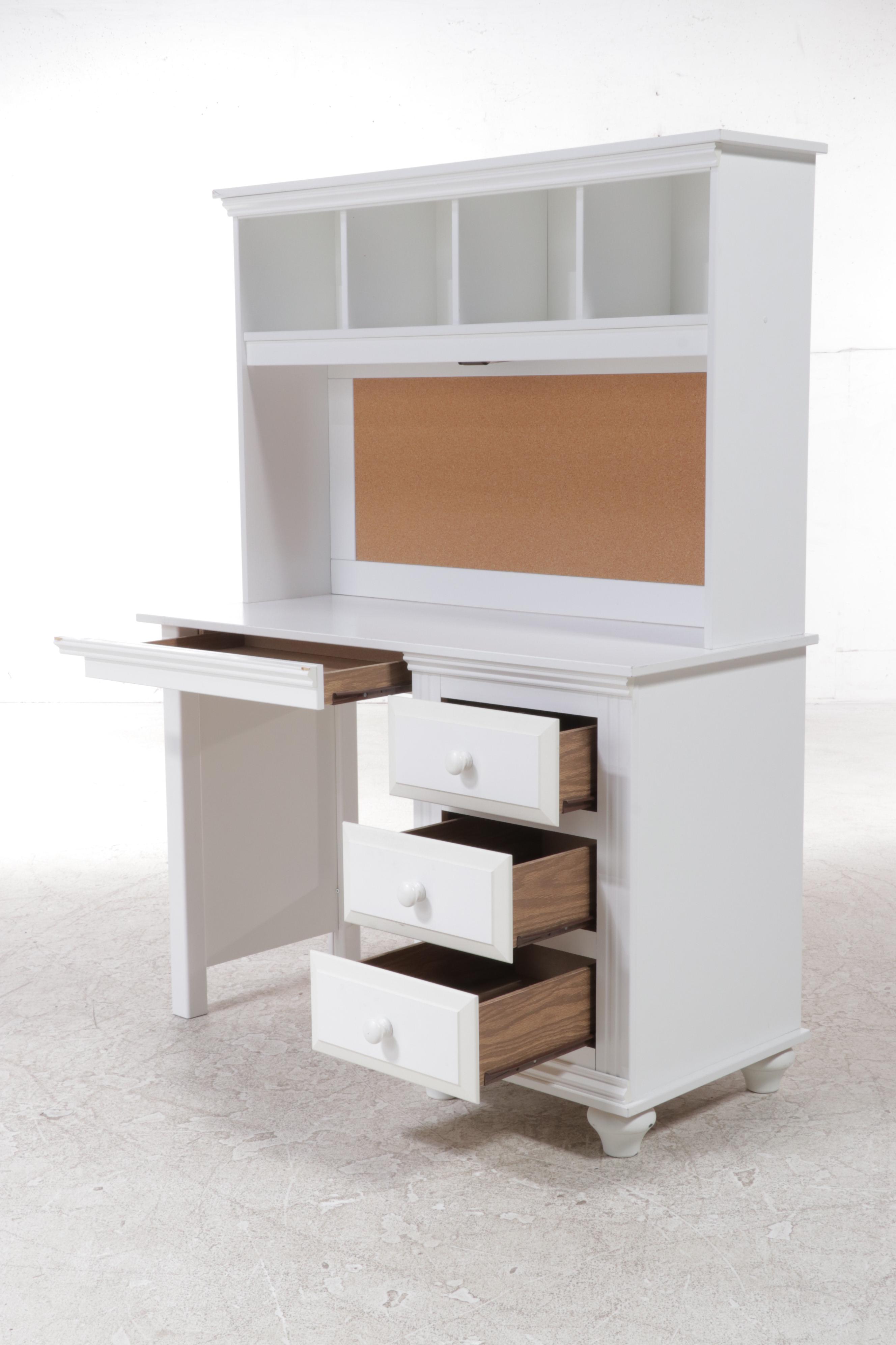 Lang Furniture White Laminate Desk with Hutch