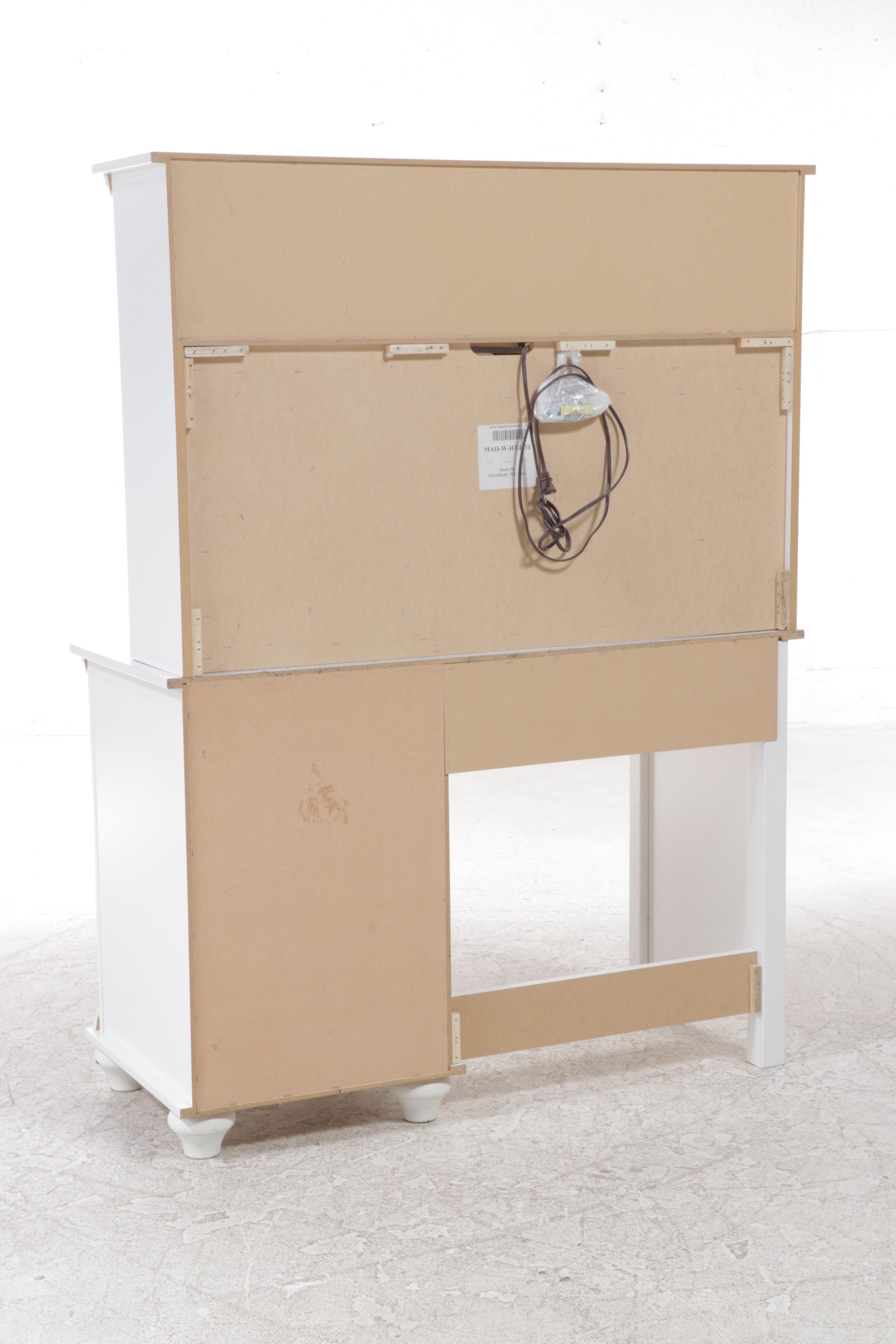 Lang Furniture White Laminate Desk with Hutch