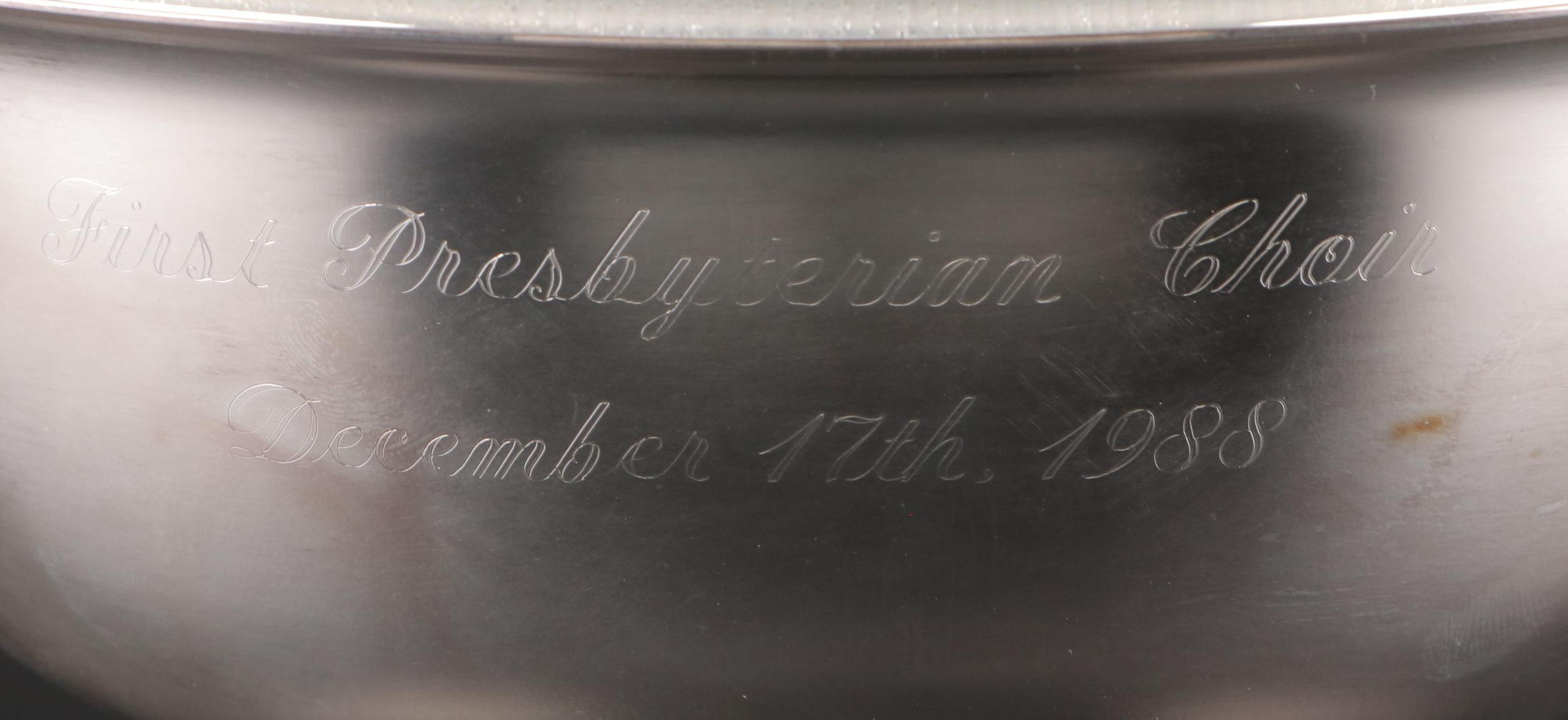 Gorham "Paul Revere" Silver Plate Serving Bowl with Oxford Silver Round Platter