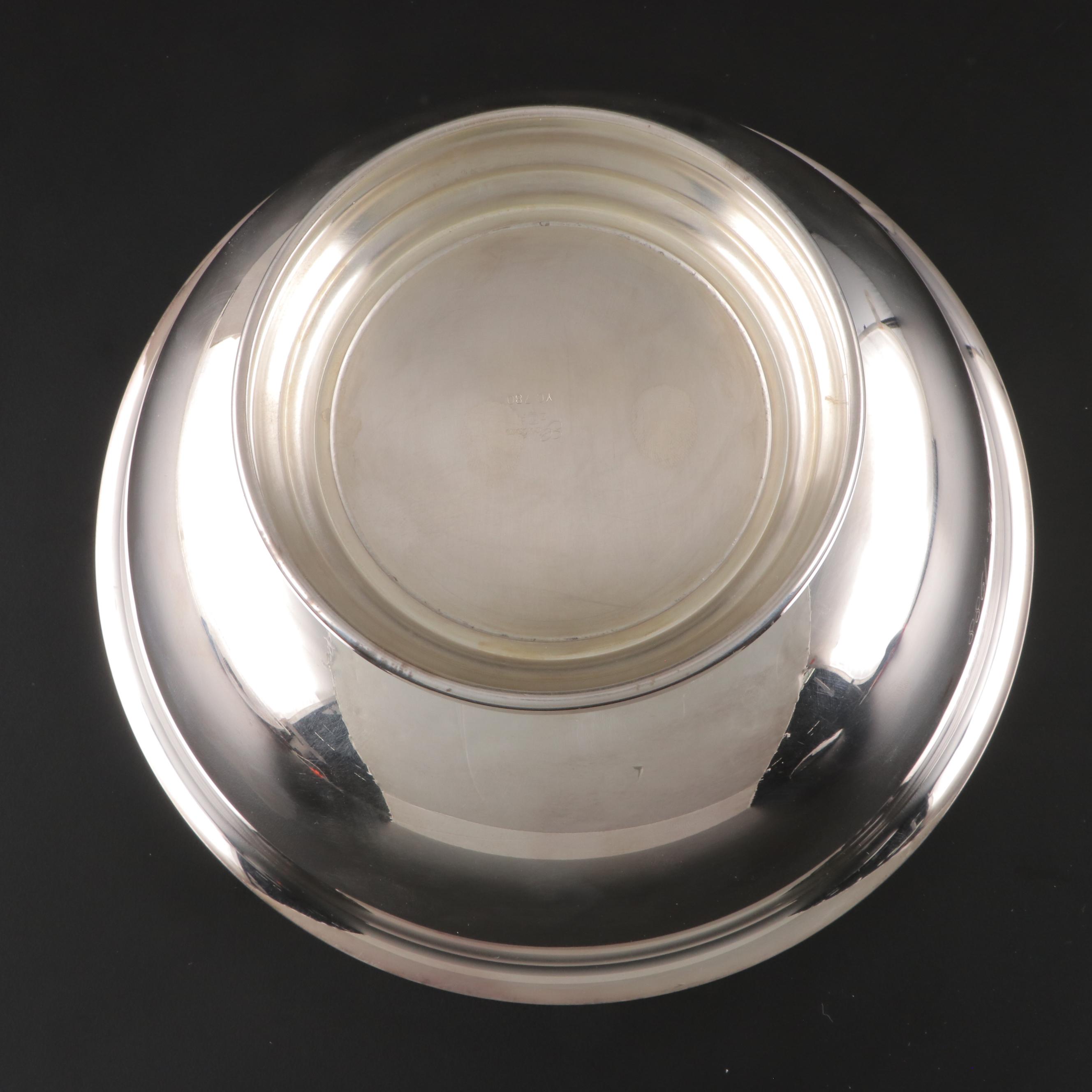 Gorham "Paul Revere" Silver Plate Serving Bowl with Oxford Silver Round Platter