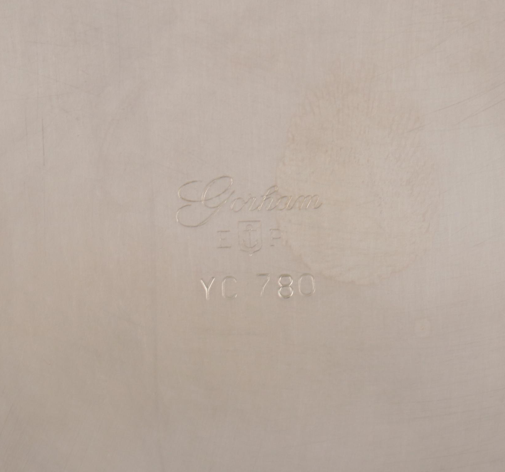 Gorham "Paul Revere" Silver Plate Serving Bowl with Oxford Silver Round Platter