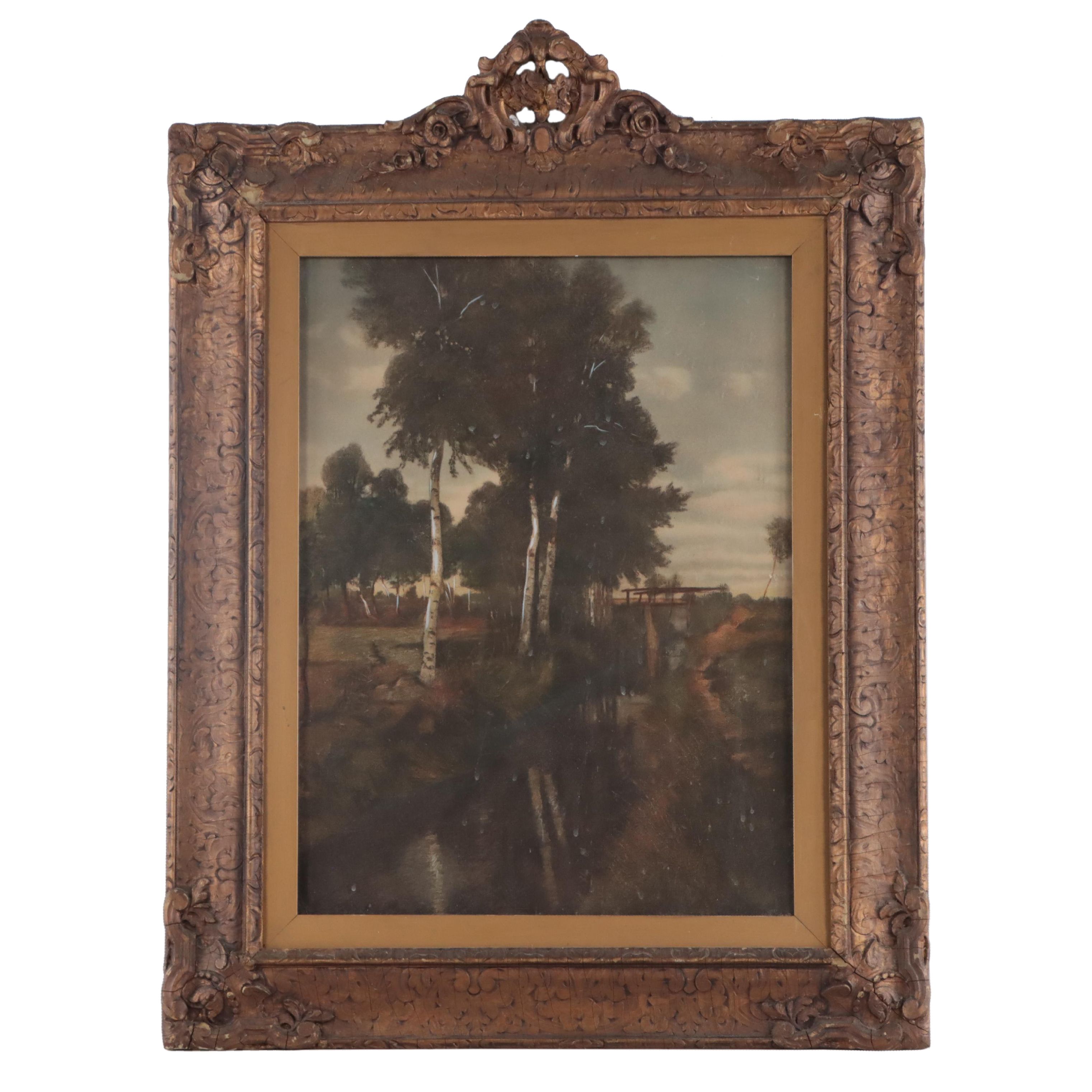 Embellished Collotype of French Landscape