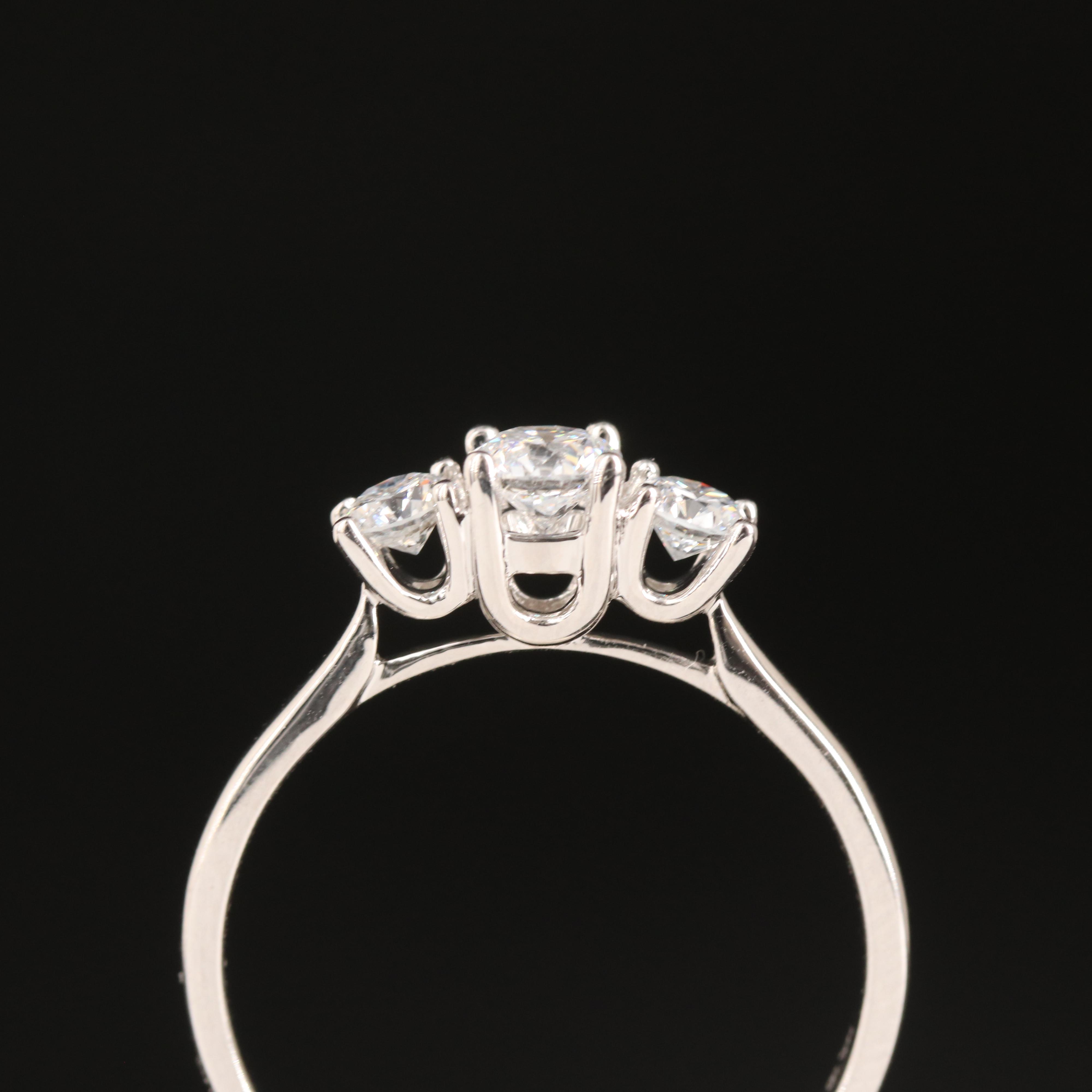 14K 0.50 CTW Lab Grown Diamond Three Stone Ring with IGI Report