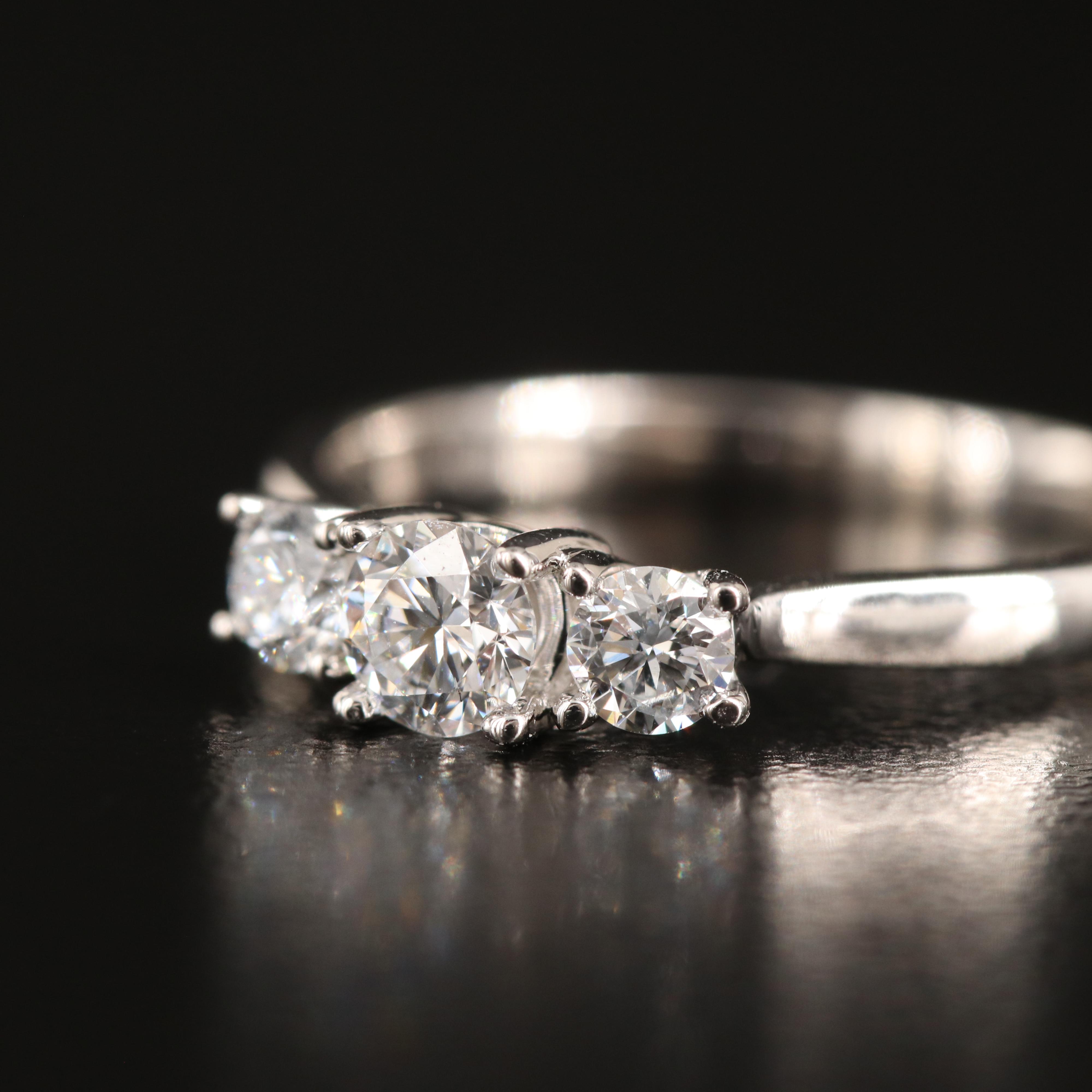 14K 0.50 CTW Lab Grown Diamond Three Stone Ring with IGI Report