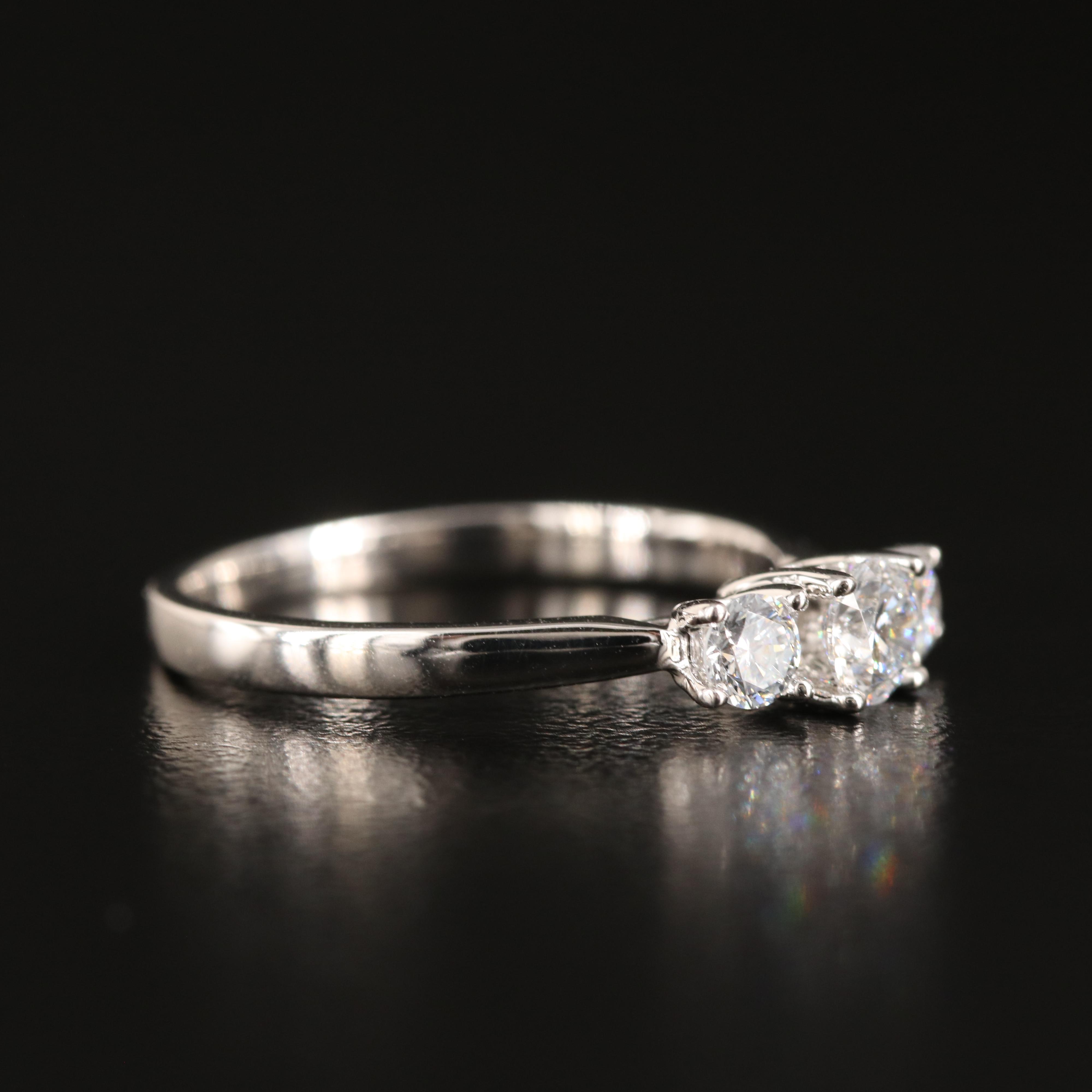 14K 0.50 CTW Lab Grown Diamond Three Stone Ring with IGI Report