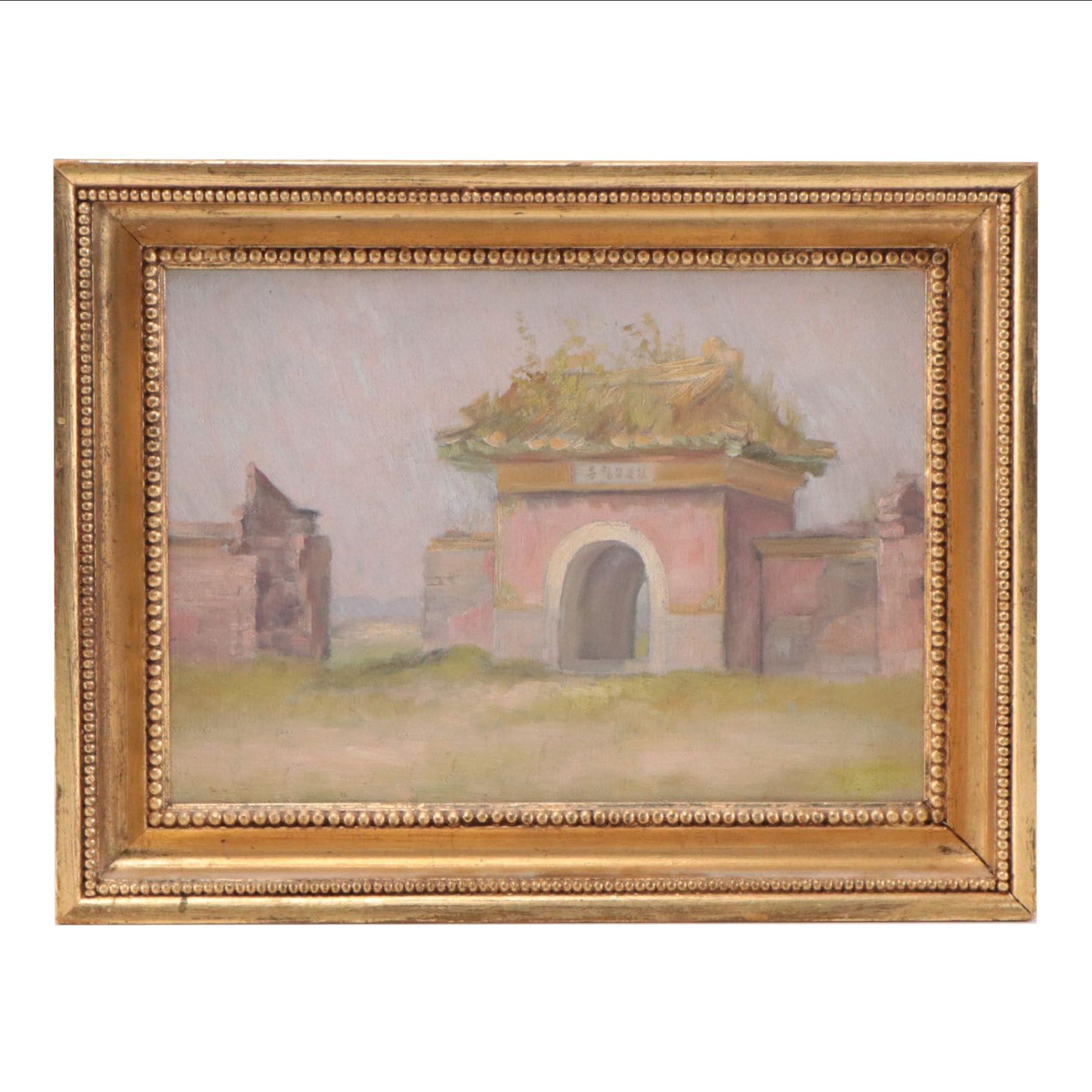Oil Painting of a Temple Gate