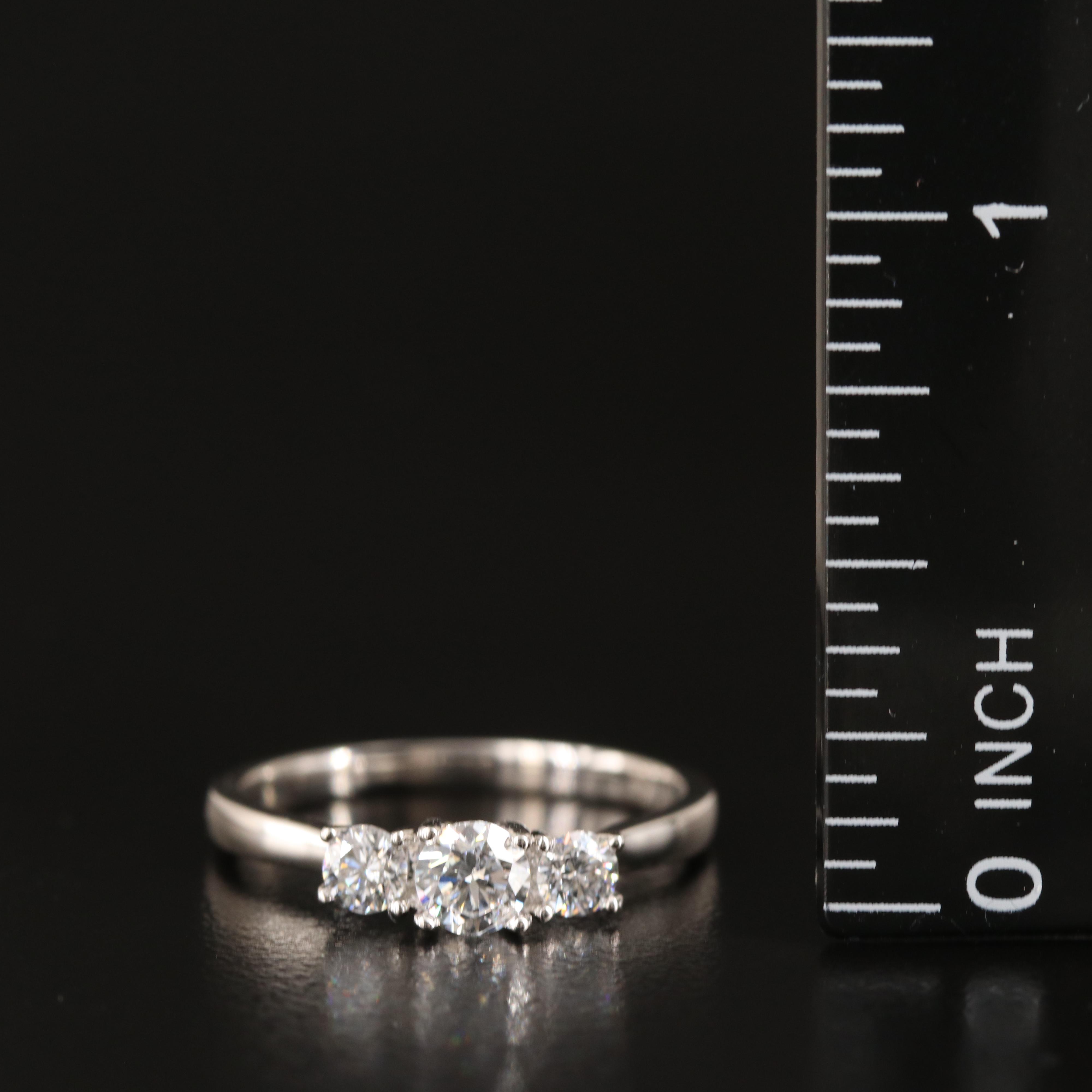 14K 0.52 CTW Lab Grown Diamond Three Stone Ring with IGI Report