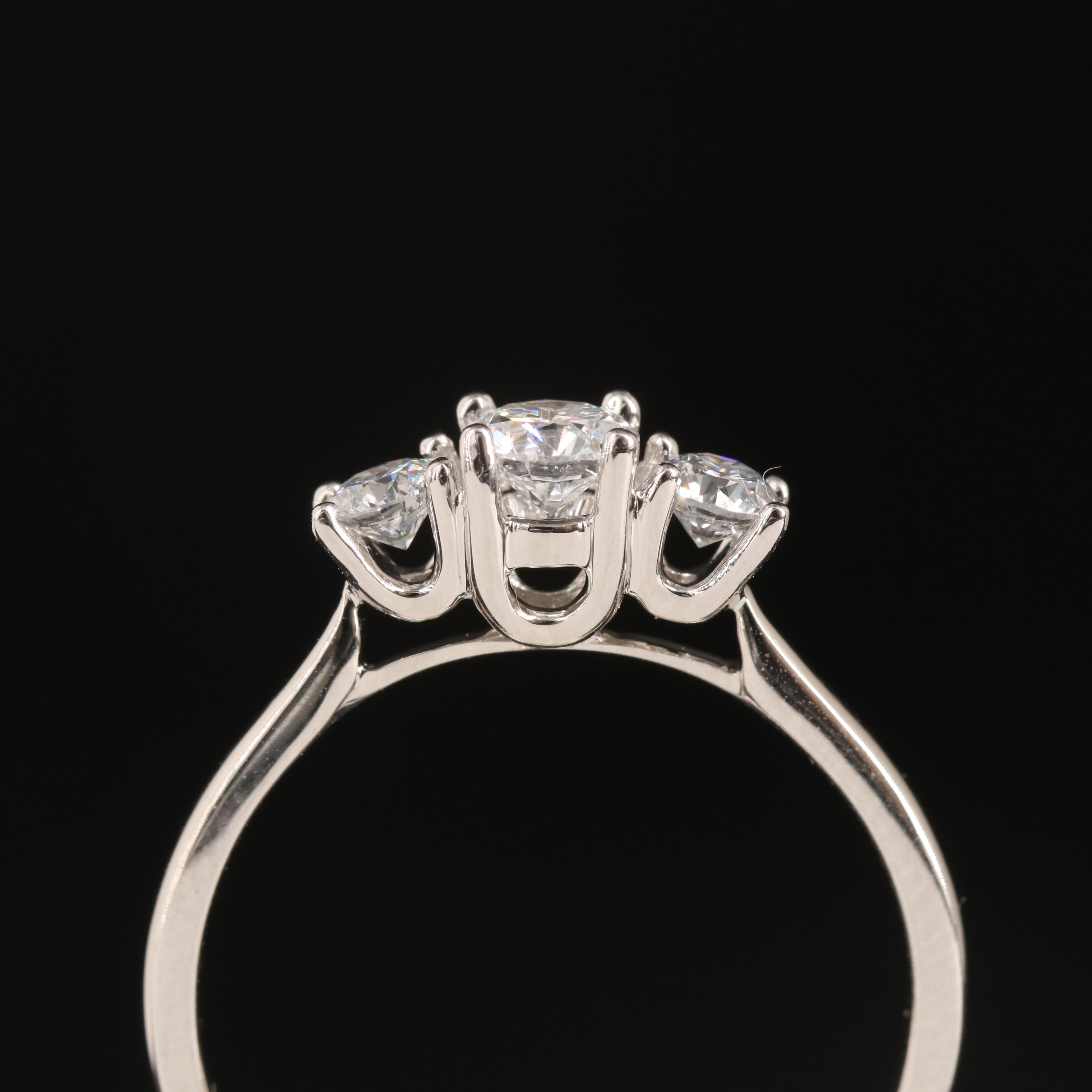 14K 0.52 CTW Lab Grown Diamond Three Stone Ring with IGI Report