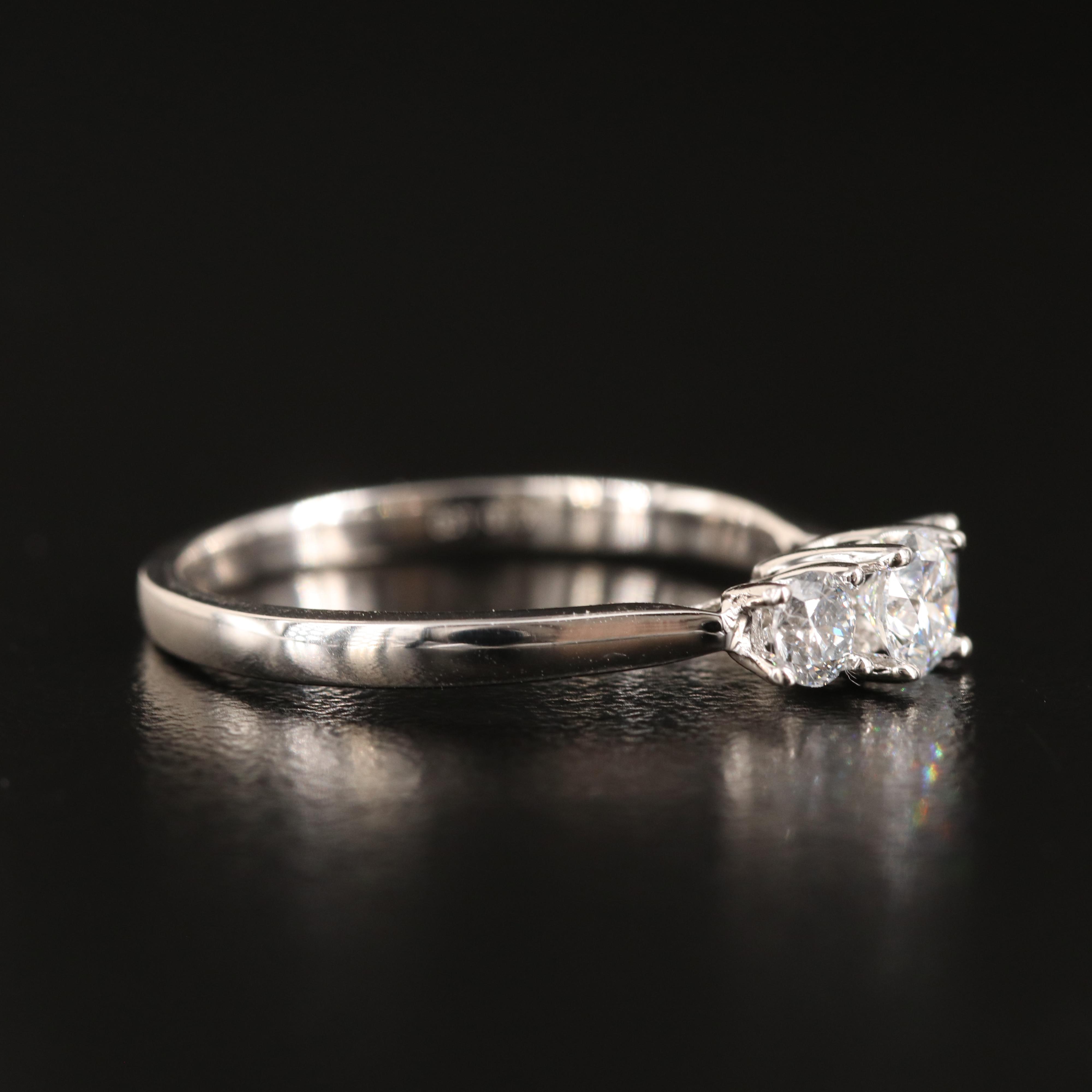 14K 0.52 CTW Lab Grown Diamond Three Stone Ring with IGI Report